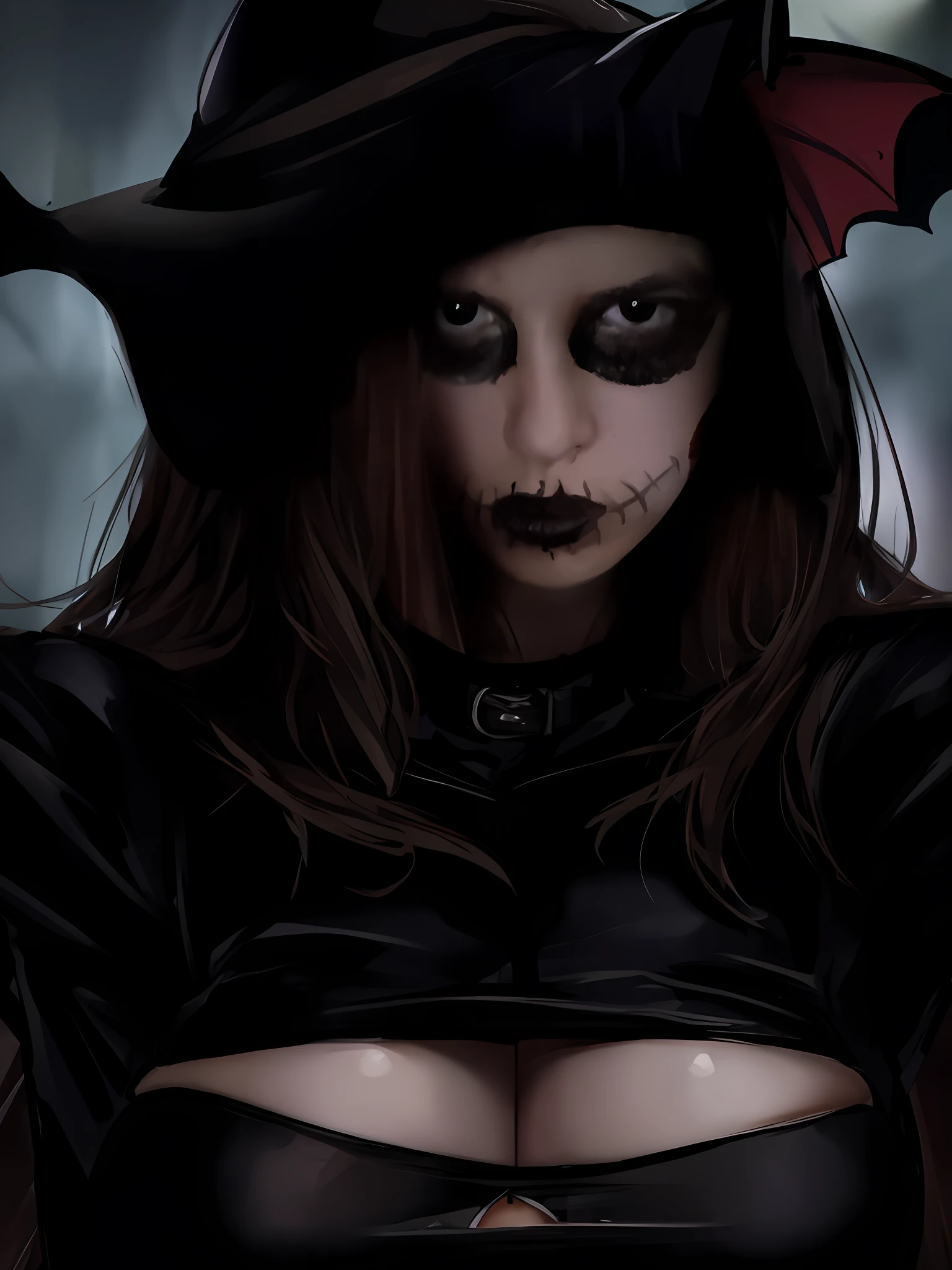 Daria, scary, bat, huge breasts, perfect, ultra quality, ultra definition, 4k, realism, photography