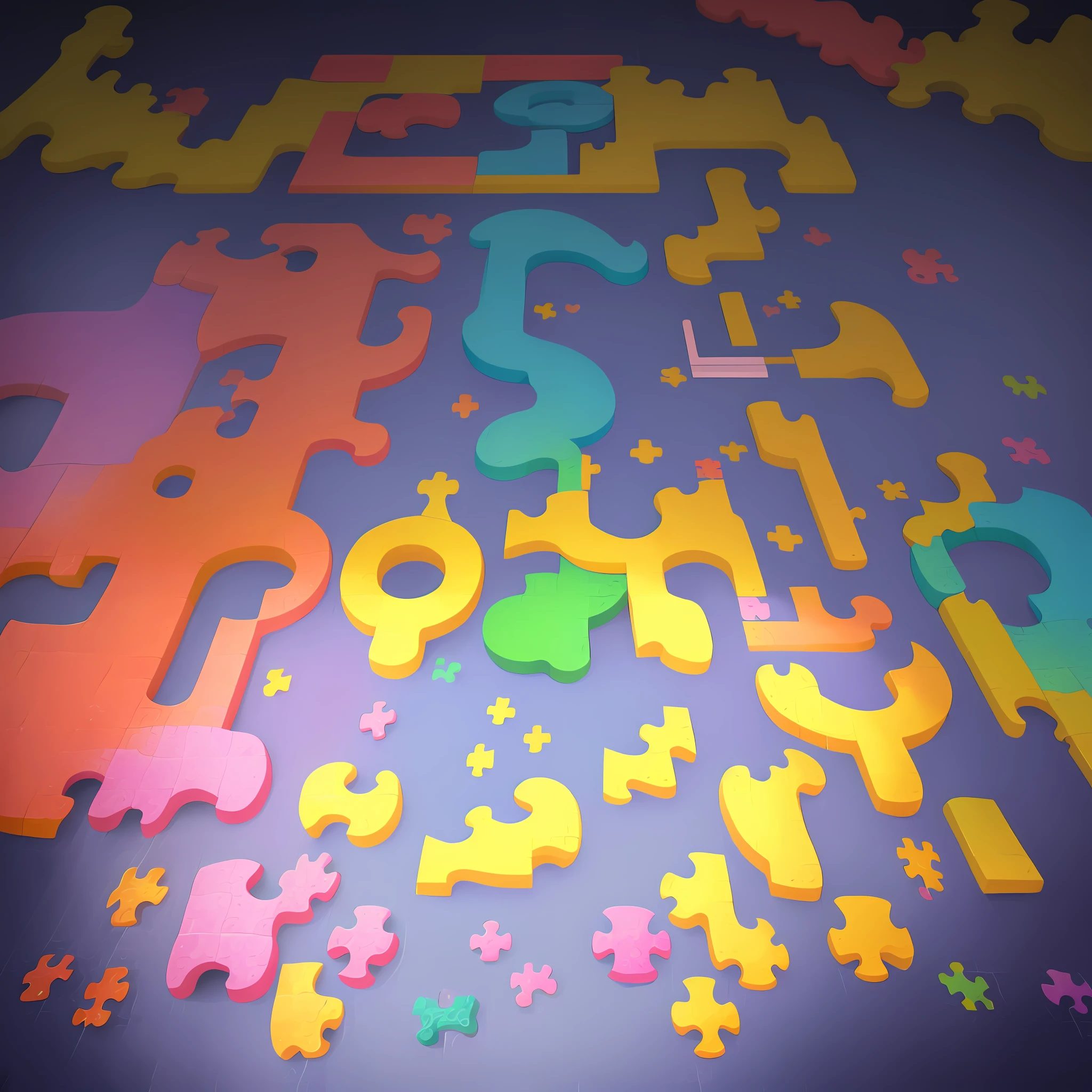 Tile Puzzle, Happy Unlimited" poster: This poster can be put together with tiles of various colors and shapes into a fun and challenging jigsaw puzzle game, so that children can learn and grow in the game. Add the text "tile puzzle, happy infinity" on the poster to express the children's infinite happiness in the process of learning and growing up through play.