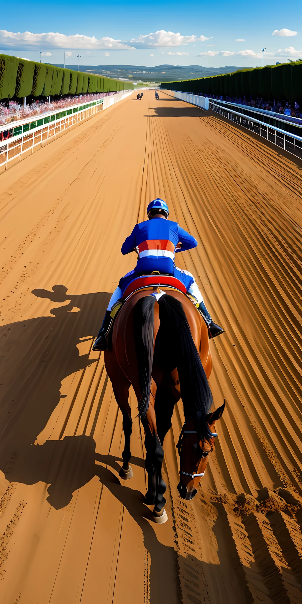 Hippodrome, horse racing, epic angle, perspective