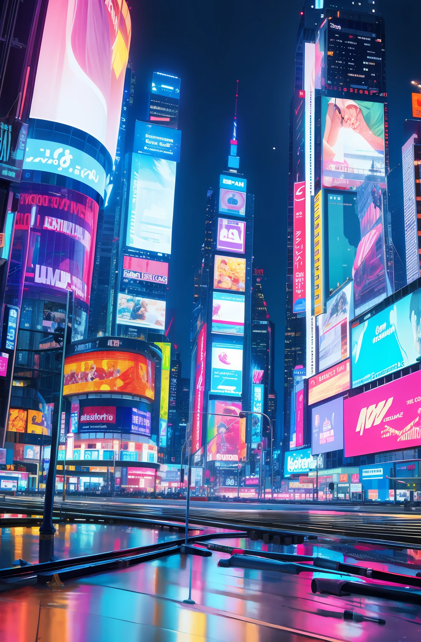 A clean photo of Time Square in 4K
