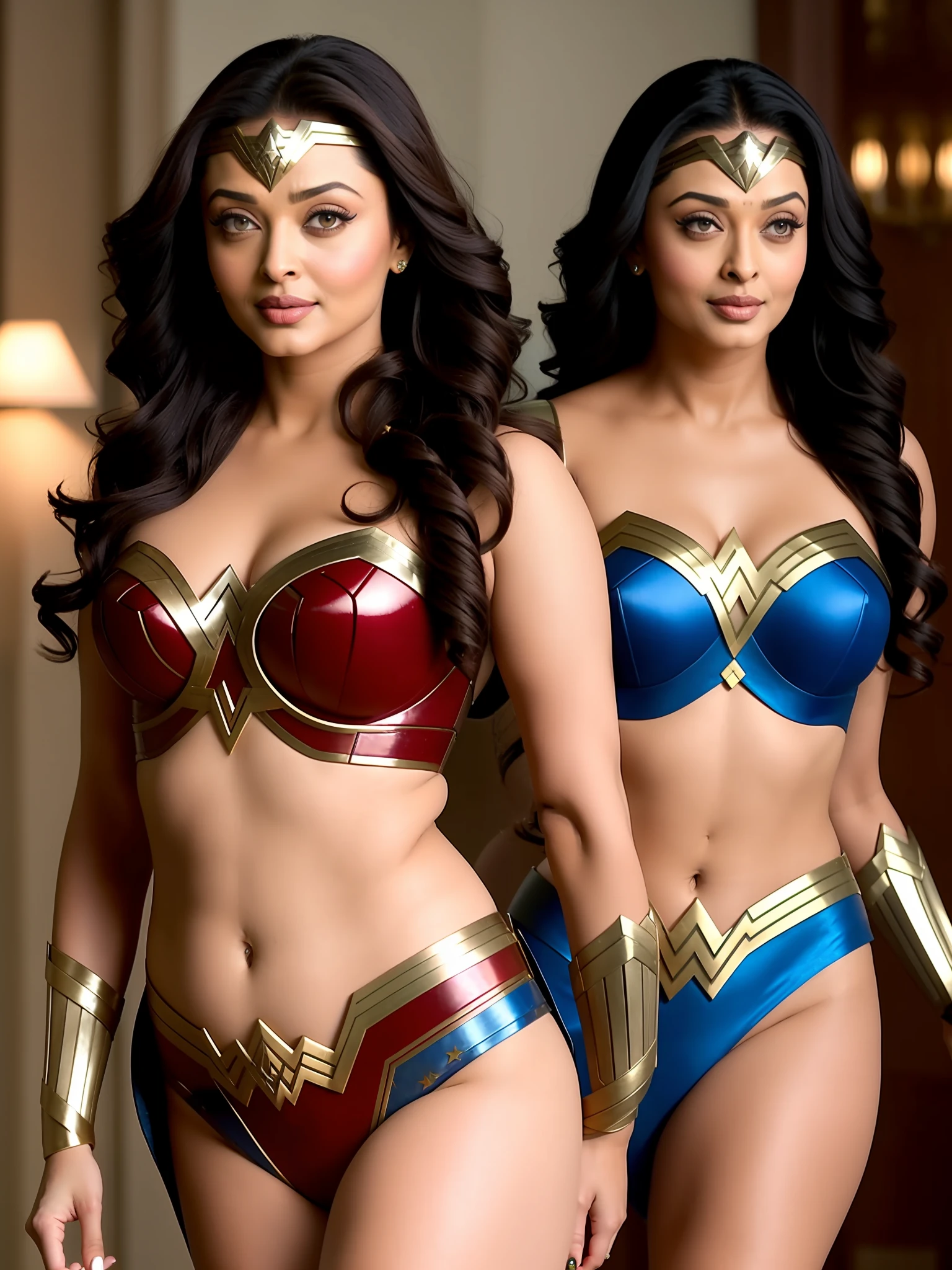 Aishwarya Rai as wonder woman showing chubby belly