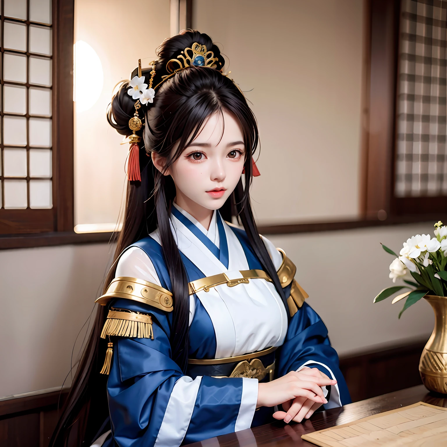 A arafed asian samurai woman with a samurai mask , gorgeous sitting pose with a sward, a picture by Jason Chan, tumblr, shin hanga, beautiful asian girl, japanese model, beautiful body and face, attractive body, beautiful asian woman, sexy girl, gorgeous young korean woman, perfect body, sexy body, sexy body and face, korean girl, beautiful body, beautiful model girl