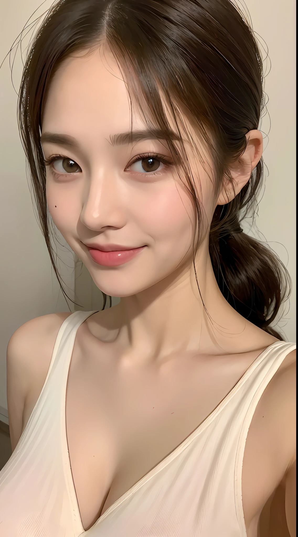 ((Best Quality, 8K, Masterpiece: 1.3)), 1girl, Slim Abs Beauty: 1.3, (Casual hairstyle, Big breasts: 1.2), Dress: 1.1, Super fine face, Delicate eyes, Double eyelids, smile