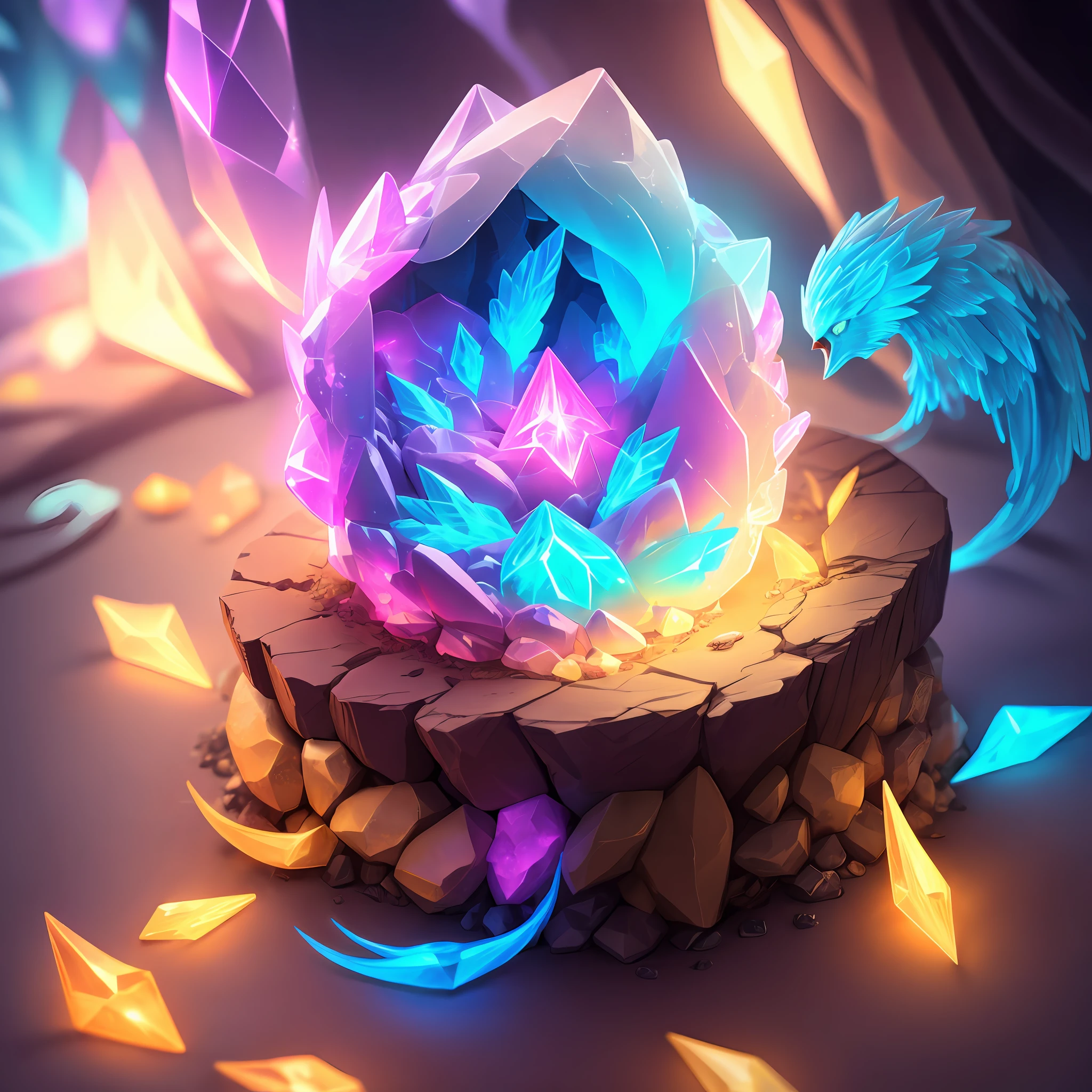 Neon phoenix crystal nest