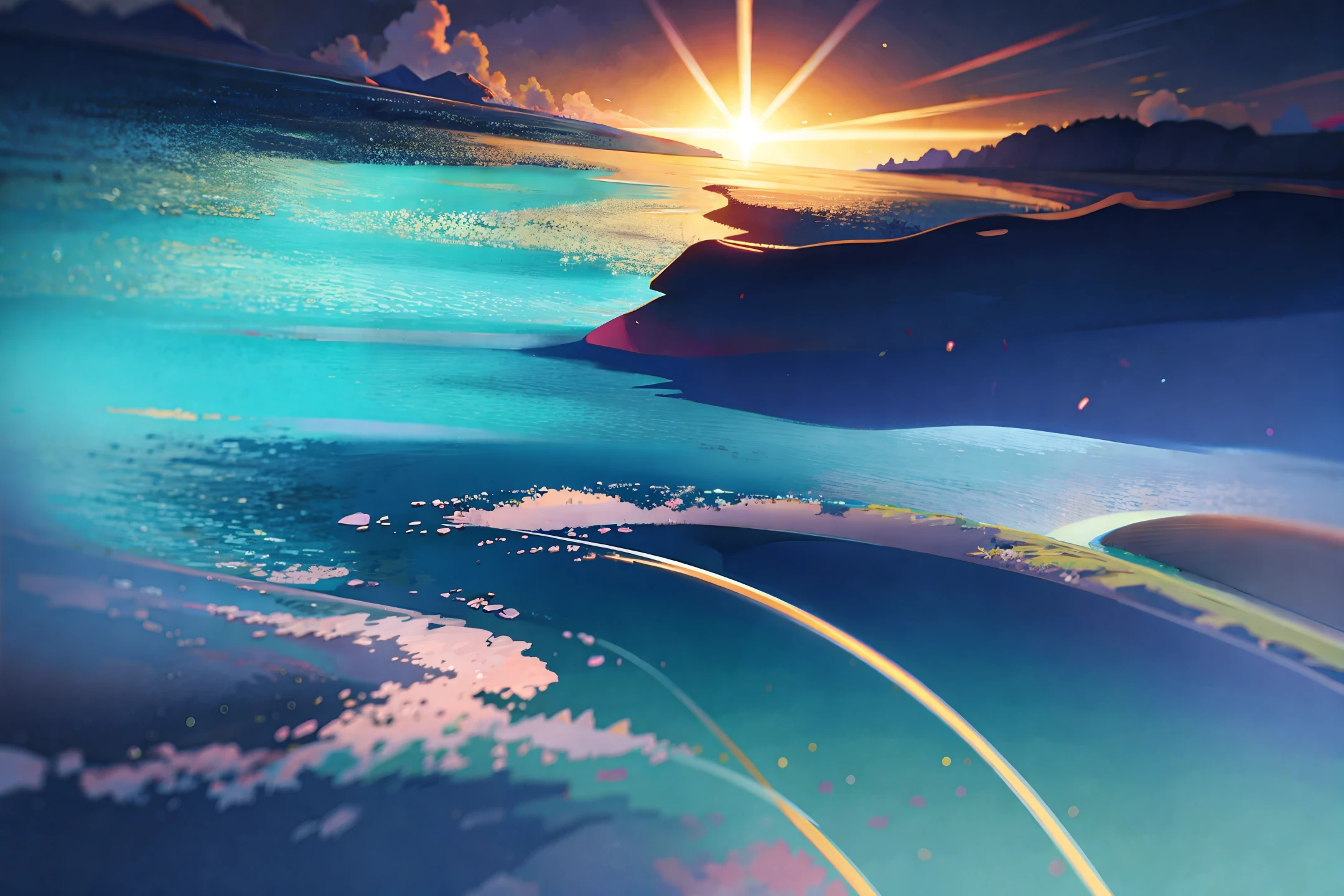 Moonlight, lake, aesthetic, bright, HD, 8k, wallpaper, super high resolution, light and shadow effects, beautiful light