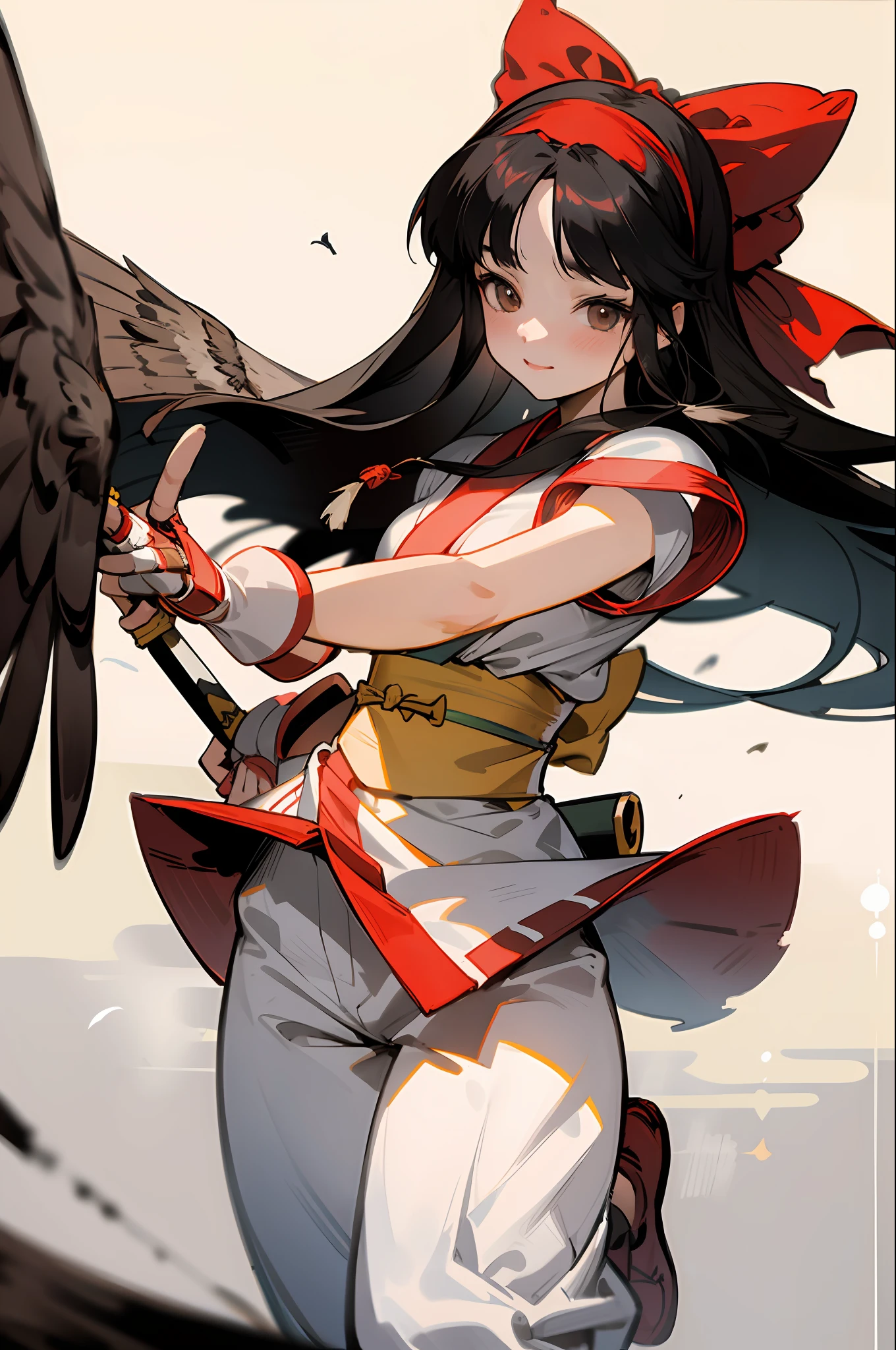 Anime girl with a bird in her hand and a bird in her hand - SeaArt AI