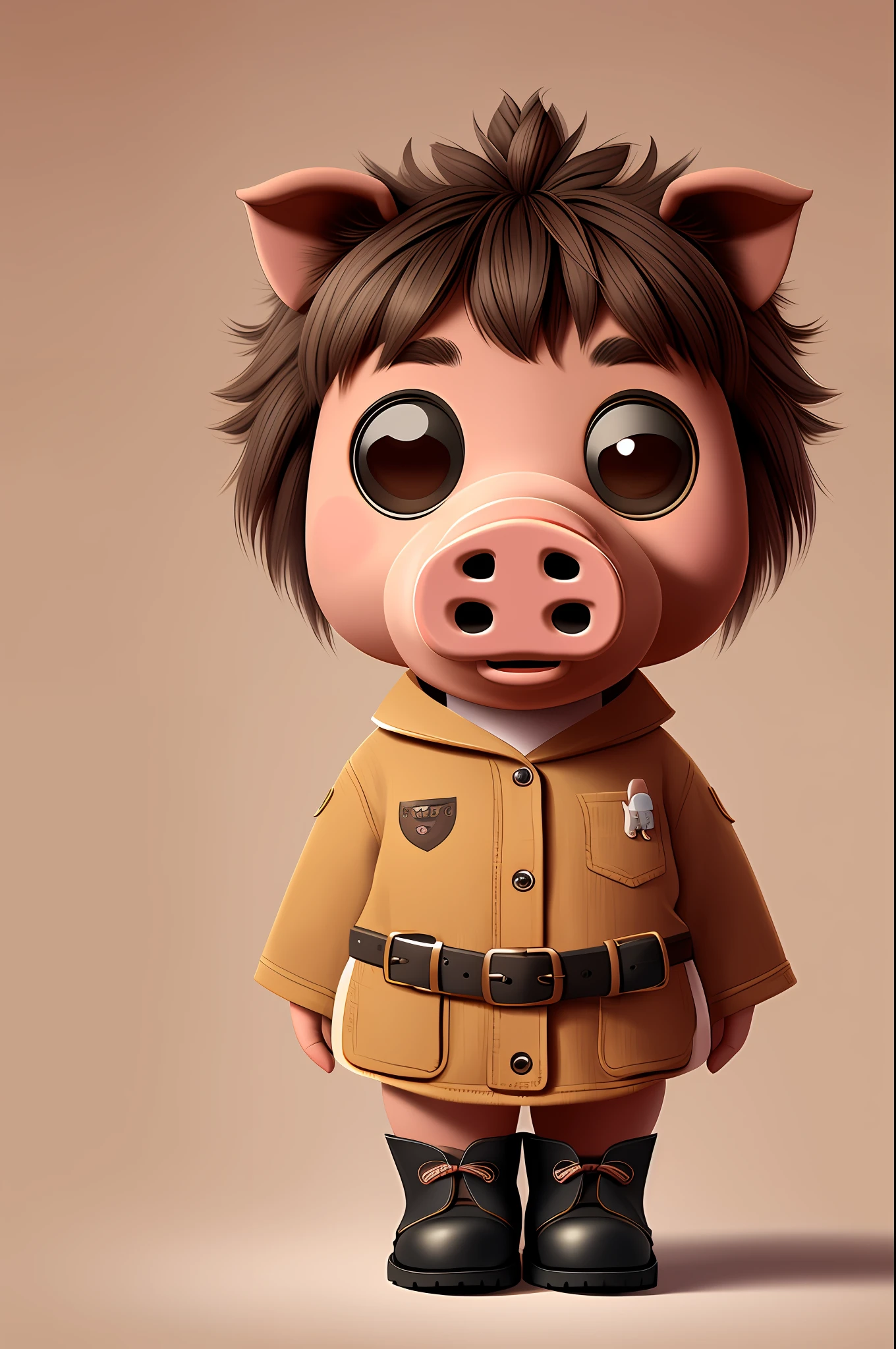 anthropomorphic pig, hybrid of pig and puss in boots, adorable digital painting, inspired by Mascoteria, cgsociety 9, kids art at artstation, cgsociety 4k”, by Pablo Munoz Gomez
