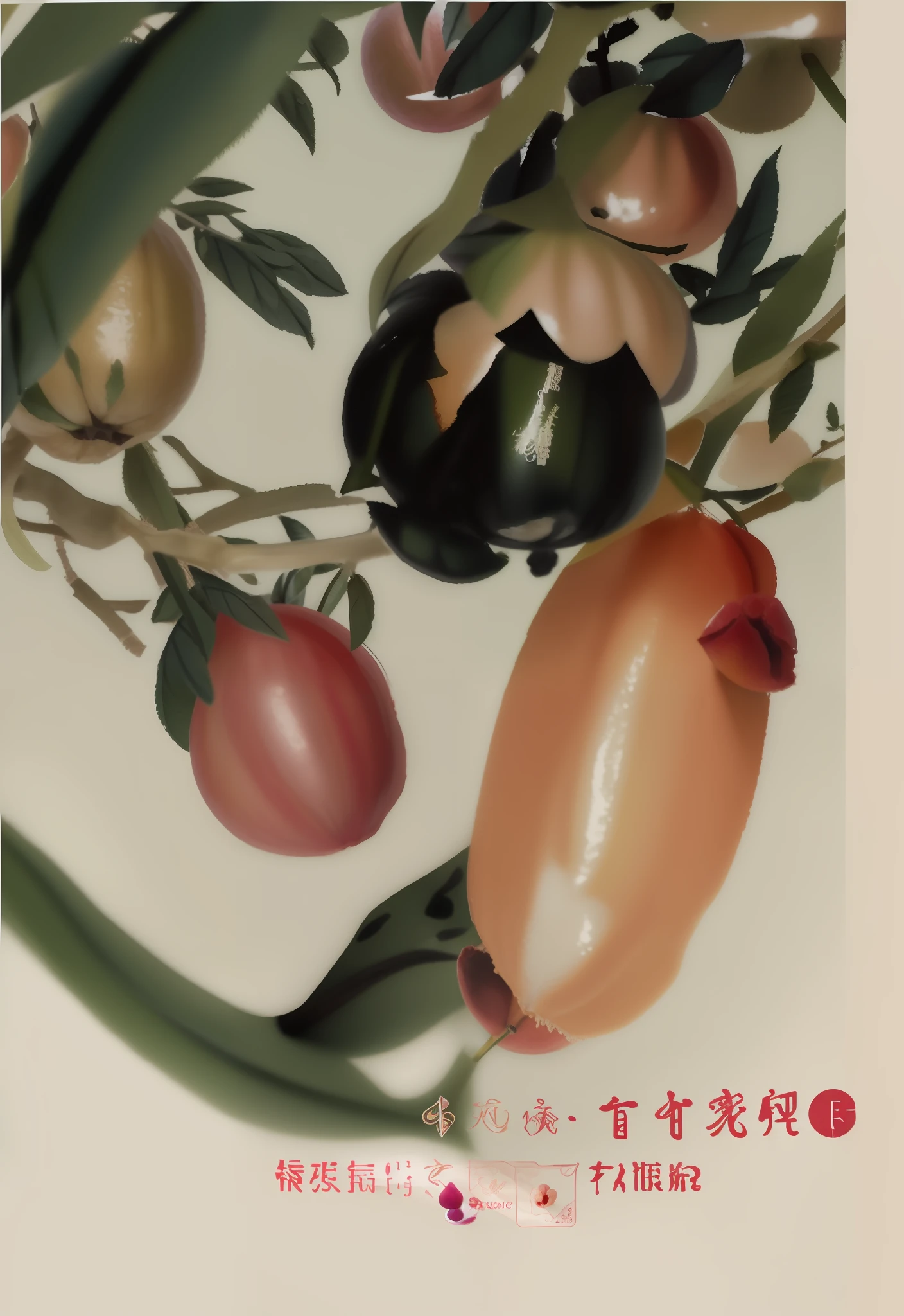 Organic lychee, longan advertising design drawing
