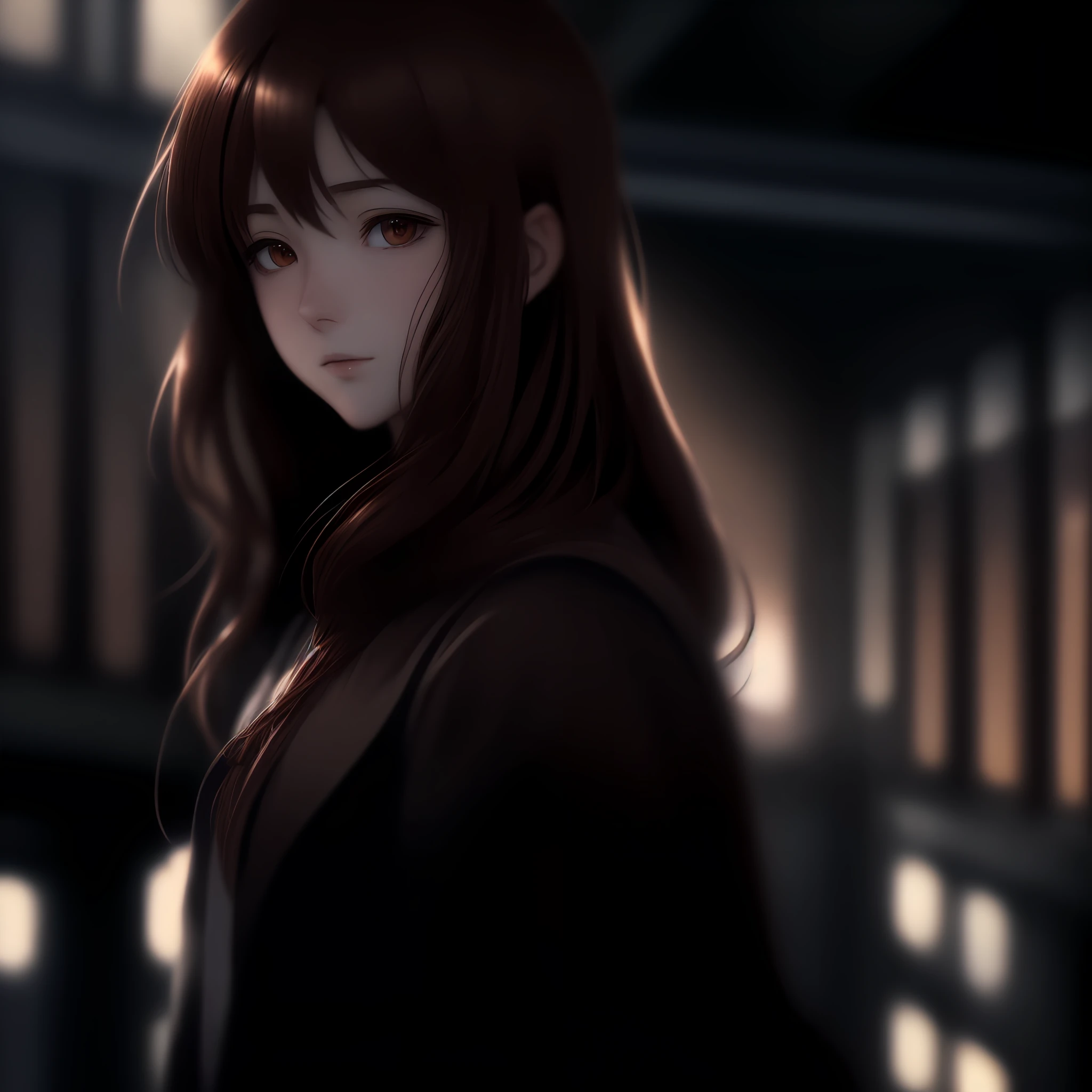 A beautiful anime character, brown hair, light brown hair, atmospheric perspective, Eye-Level Shot, f/1.2, f/2.8, UHD, masterpiece, super detail, high details, high quality, award winning, best quality