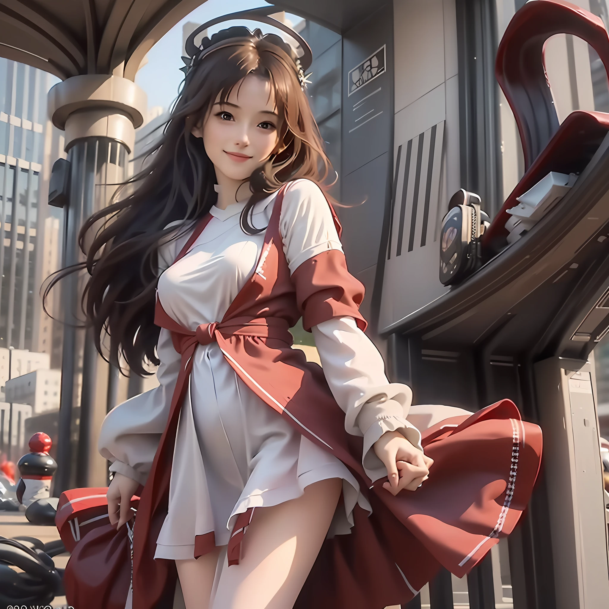 (8K, Best Quality, Masterpiece: 1.2), (Realistic, Realistic:1.90), Ultra Detailed, 1 Girl, Feminine, Solo, Midnight, Beautiful Detailed Sky, Detailed Cafe, Standing, Side, Dating, (Nose Red), (Smile: 1.00), (Shut Up) Small Breasts, Slim, Delicate and Shiny Skin, Beautiful and Delicate Eyes, Cherry Small Mouth, Flowing Hair, Long Legs NovaFrogStyle, Random Clothes
