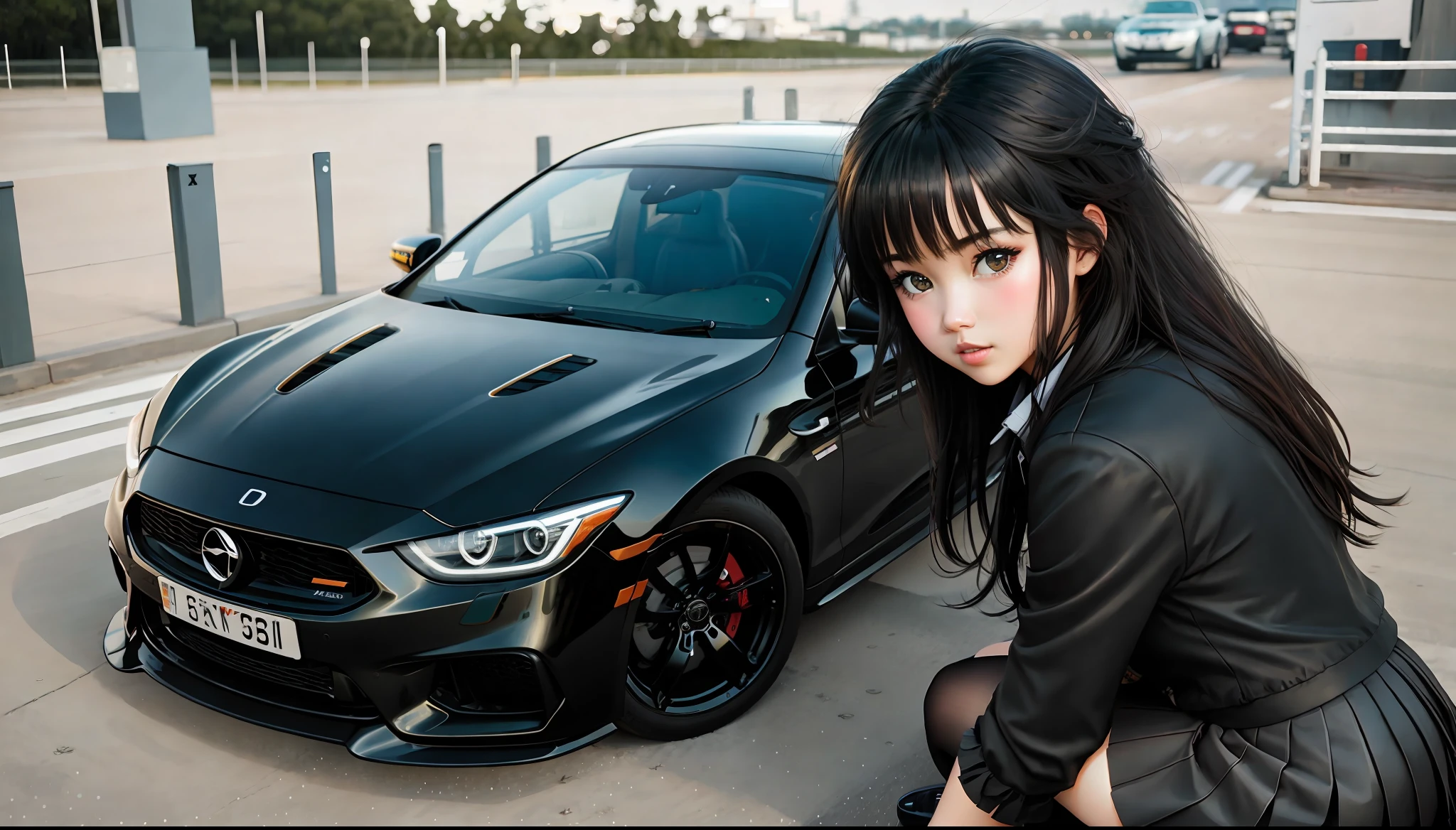 SeaArt Bot
Txt2Img
21:17:35
((masterpiece, best quality)), ((1girl)), [car], solo, (girl stand in front of racing car),stand up, sidelocks,glory shining eyes, bangs, emo curl hair between eyes, looking at viewer, long sleeves,bright,night,midnight,city,cyberpunk,light,[motor vehicle],[ground vehicle], sports car, black sailor collar, black serafuku, long hair, black hair, black thighhighs, Pleated skirt, brown footwear, vehicle focus, cenimatic lighting