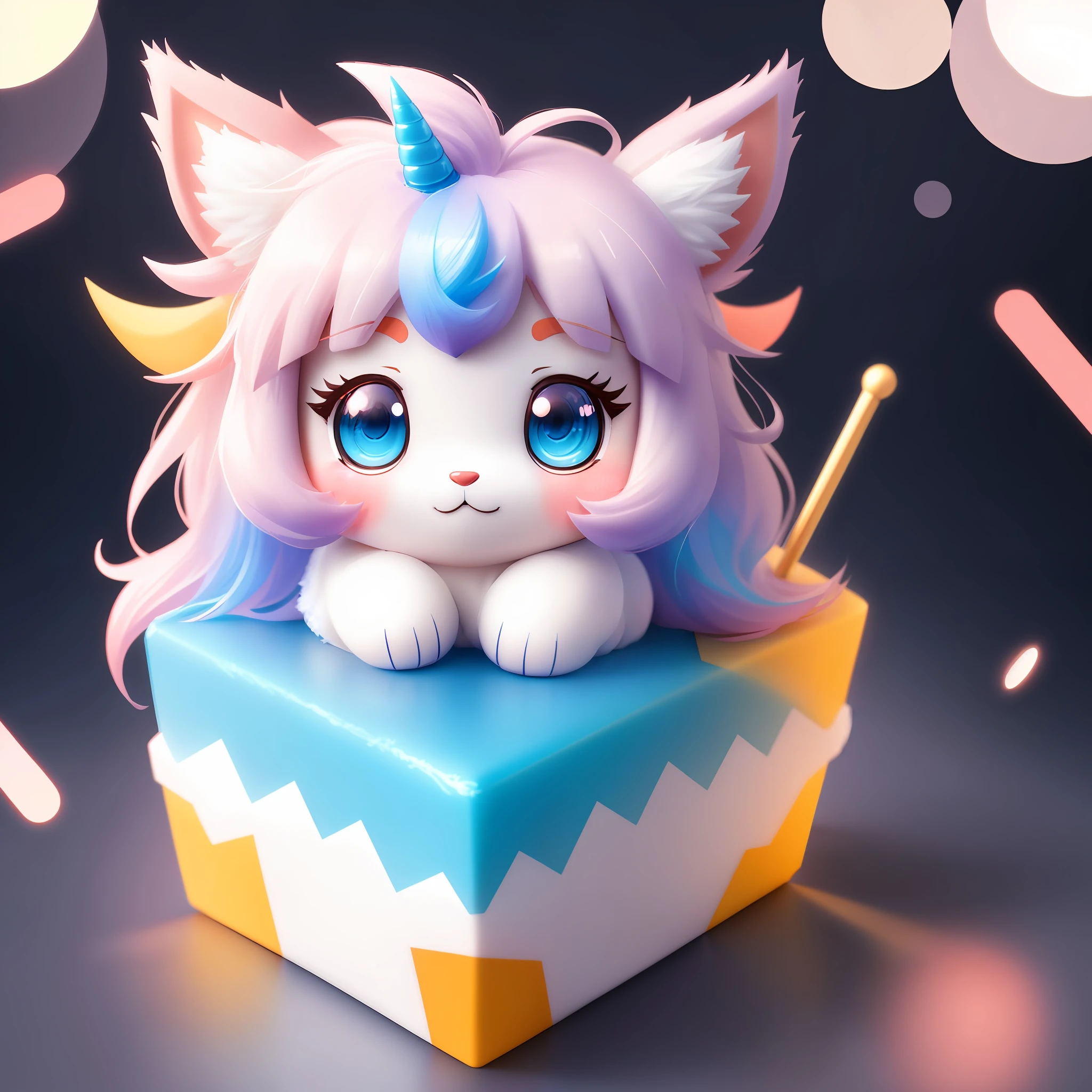 cute tiny hyperrealistic Anime unicorn from pokemon, chibi, adorable and fluffy, logo design, cartoon, cinematic lighting effect, charming, 3D vector art, cute and quirky, fantasy art, bokeh, hand-drawn, digital painting, soft lighting, isometric style, 4K resolution, photorealistic rendering, highly detailed clean, vector image, photorealistic masterpiece, professional photography, simple space backdrop, flat white background, isometric, vibrant vector, isolated on solod white background