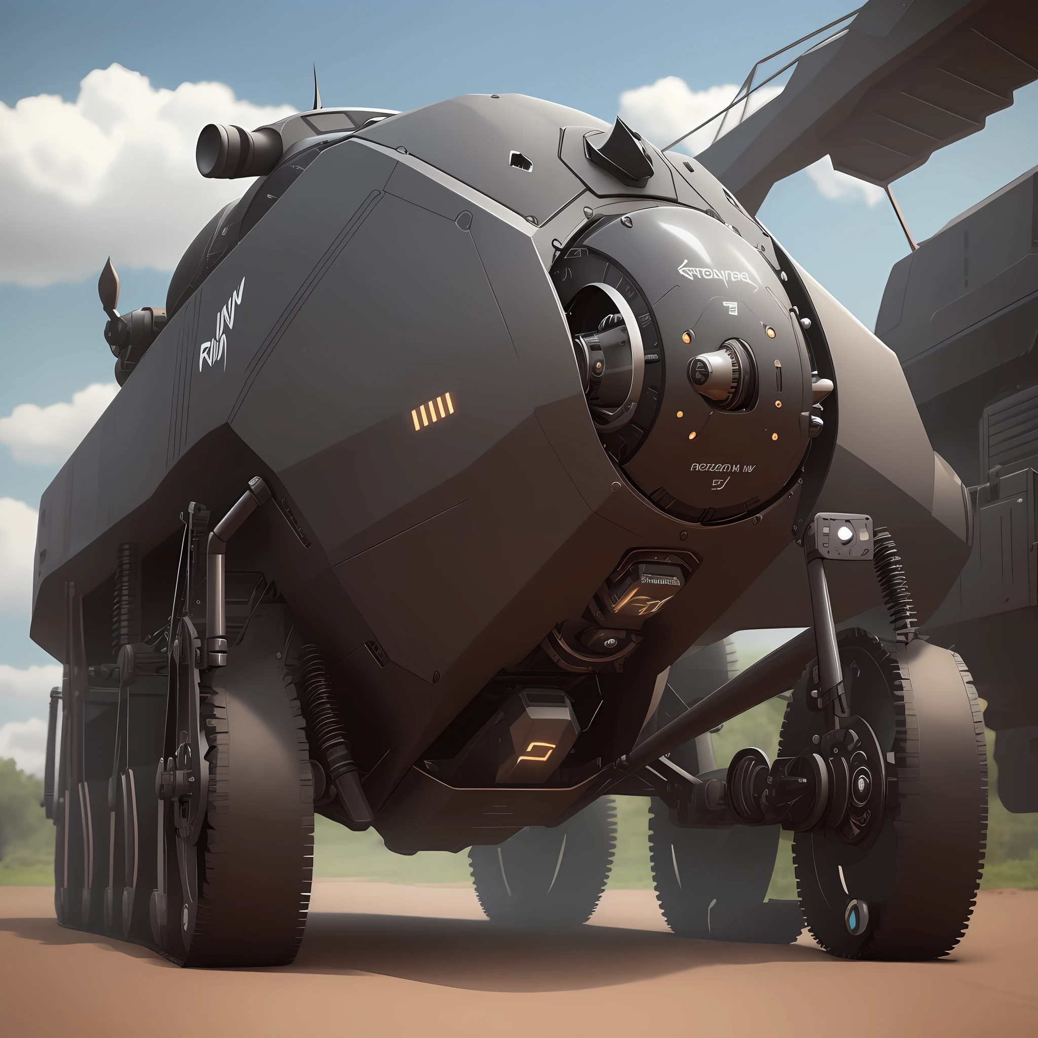 Rhino beetle shaped machine, detailed, realistic 4k