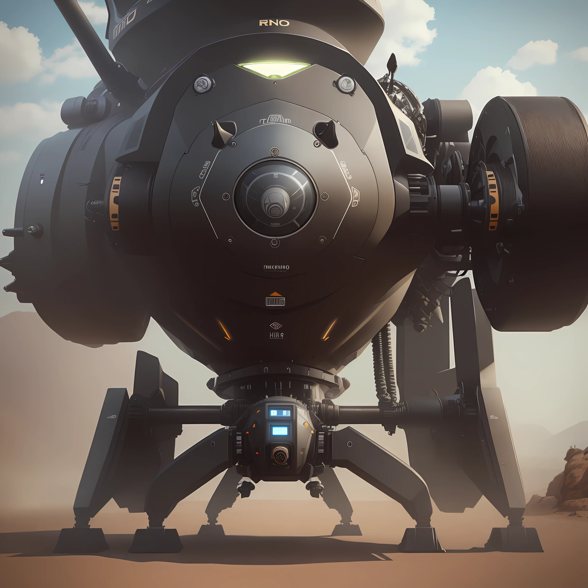 Rhino beetle shaped machine, detailed, realistic 4k