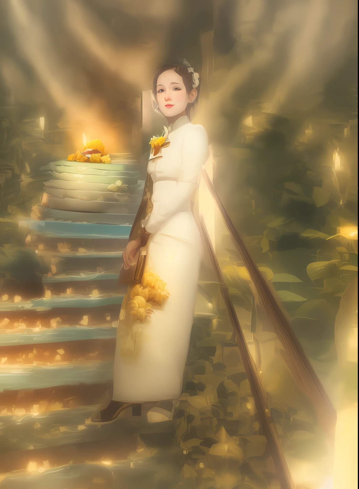 a plate of pineapple cake, ((masterpiece)),illustration,high detail, soft lighting, delicious, colorful, aesthetically pleasing, studio lighting, trending