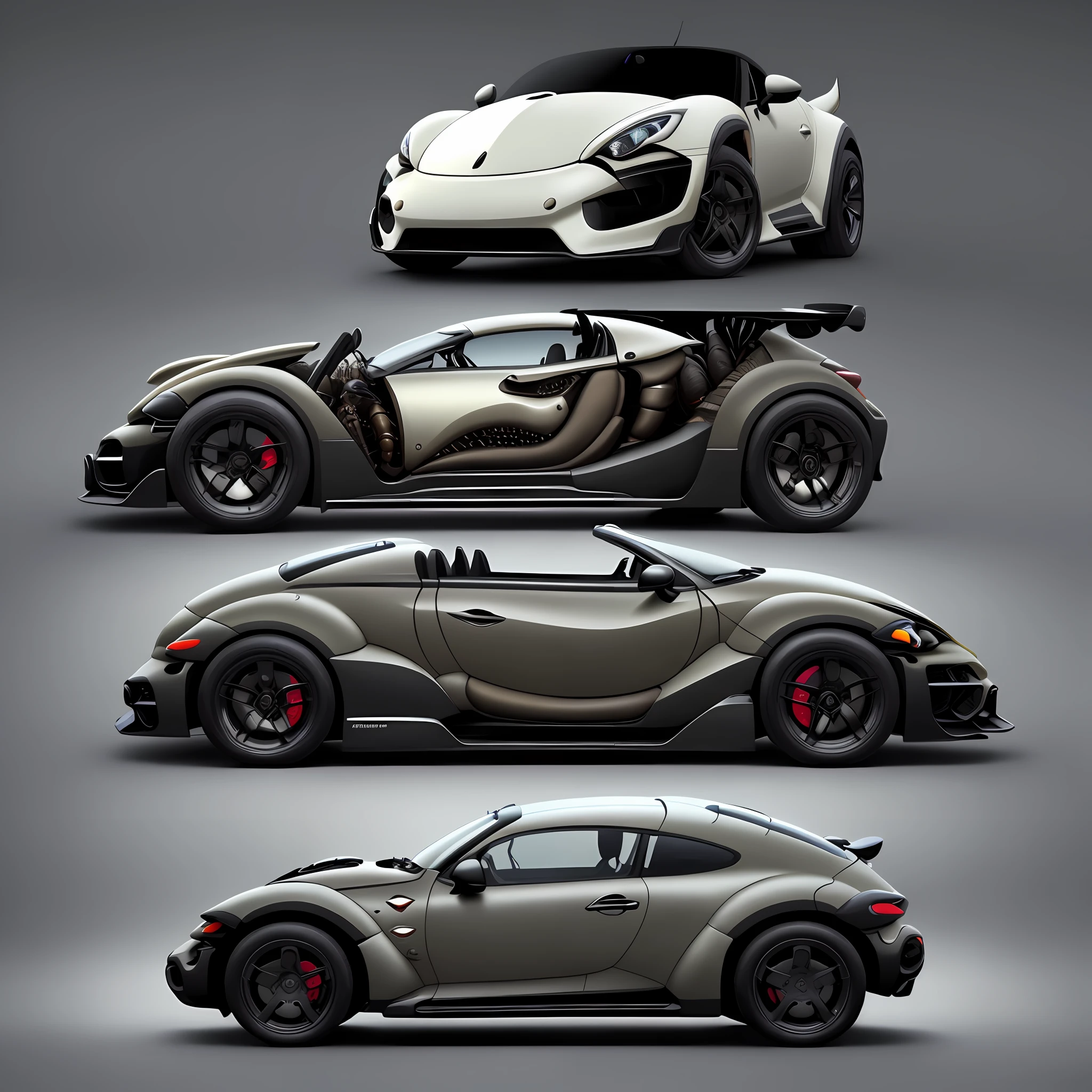 A car, in the form of an insect rhinoceros beetle, detailed, realistic, 4k