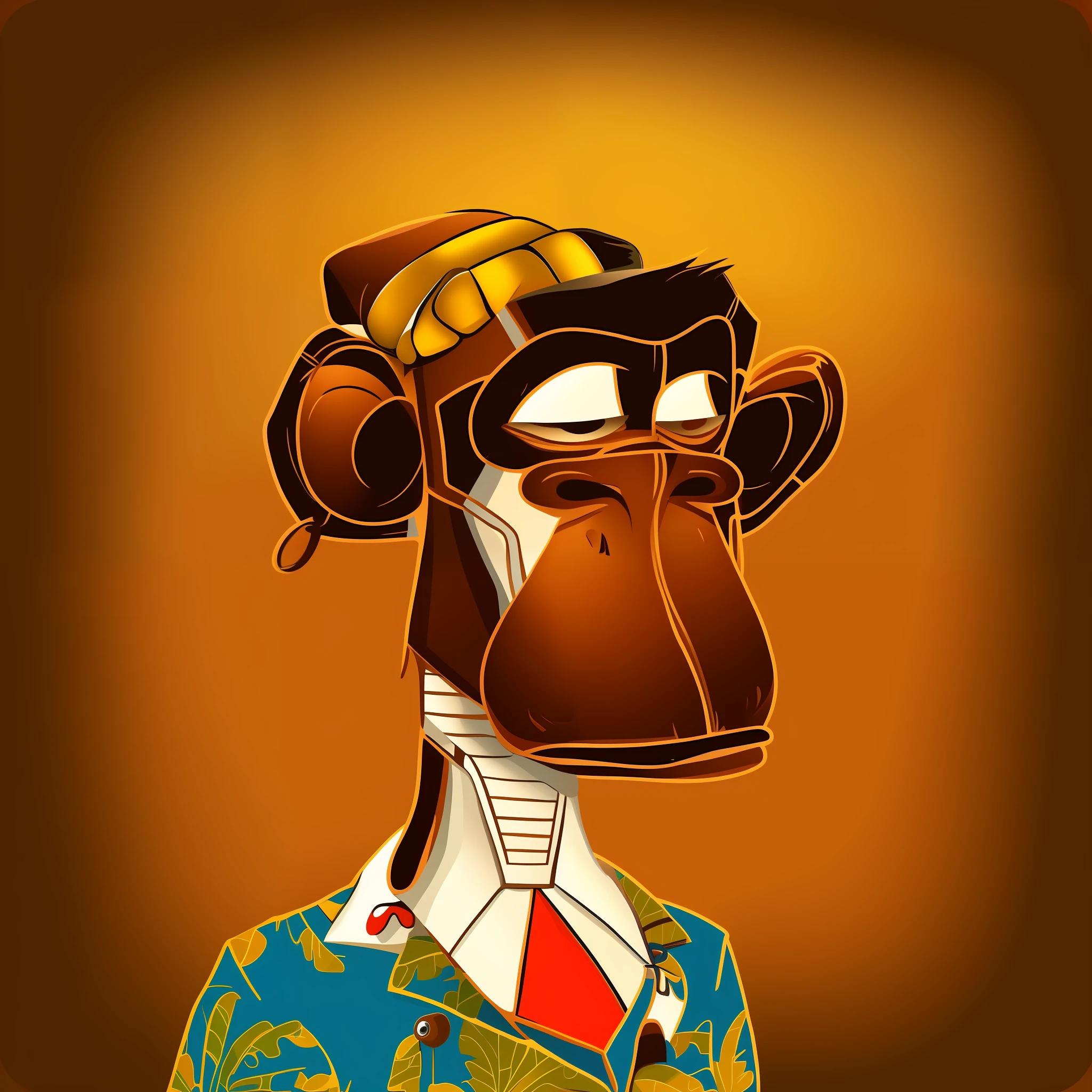 cartoon monkey with a hat and a tie on, bored ape nft, “portrait of a cartoon animal, monkey dressed as a scientist, humanoid monkey fantasy race, monkey, subject= chimp, in style of monkeybone, in style of digital illustration, baboon wearing a suit and tie, cartoon artstyle, anthro, cartoon art style