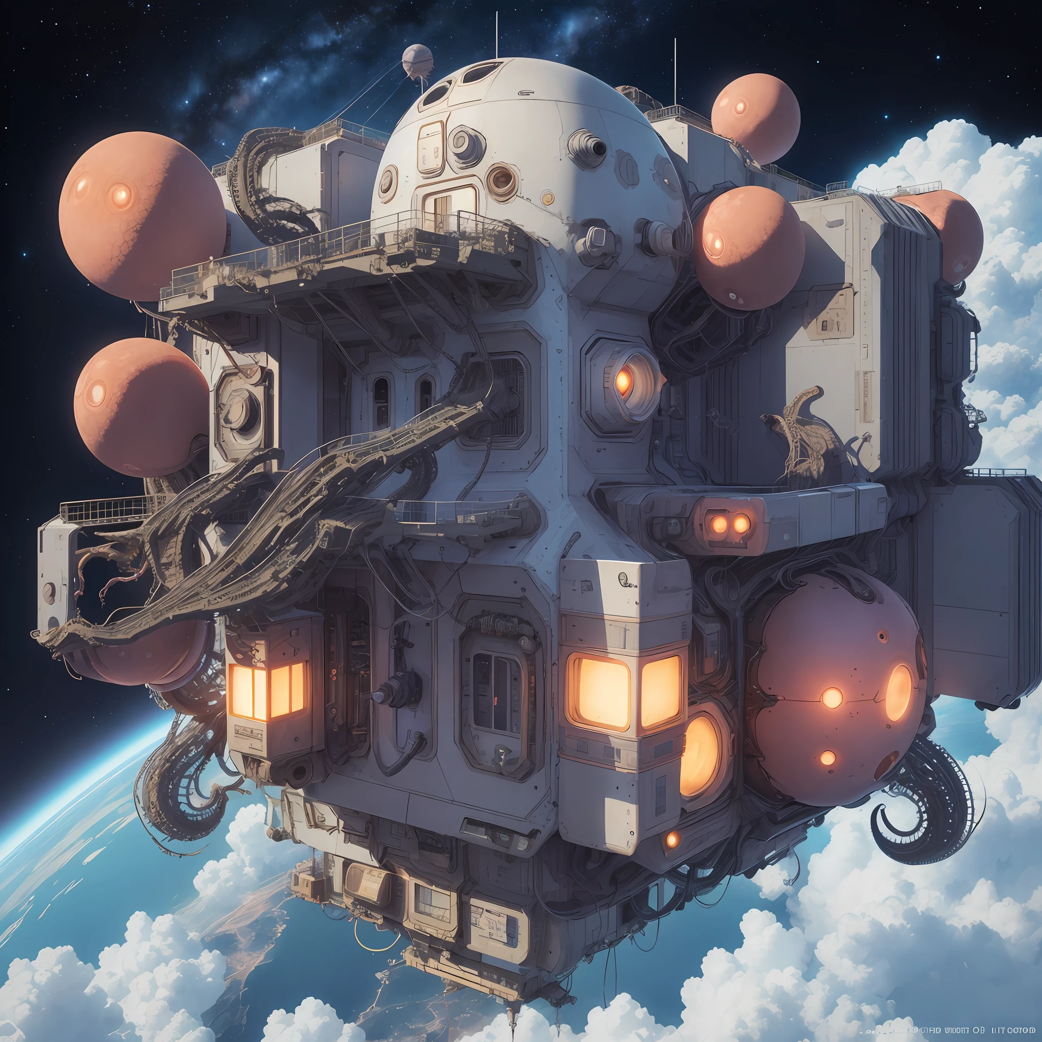 TentacleHorrorAI space station in space