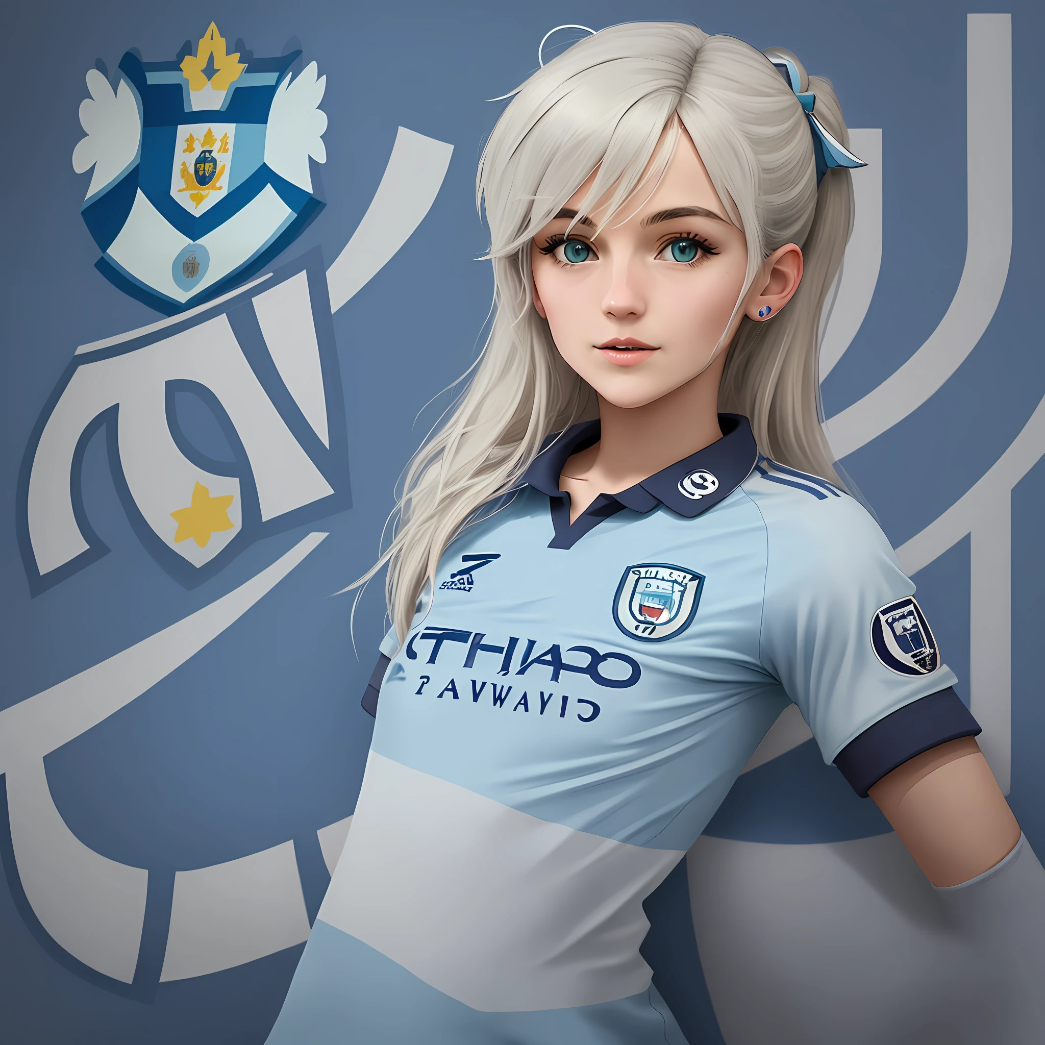 Create a junction of the emblem of Manchester city with that of Lazio