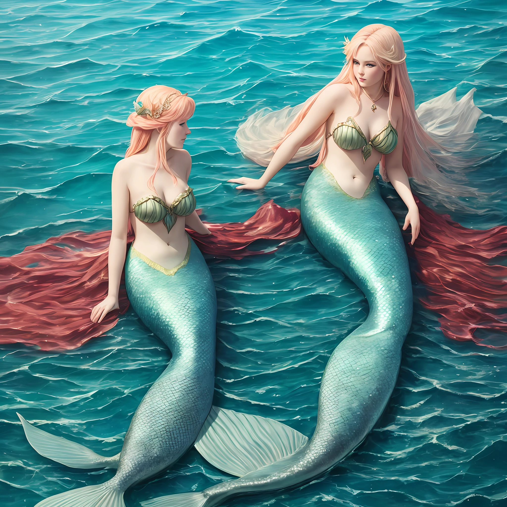 full body image of a mermaid on the high seas