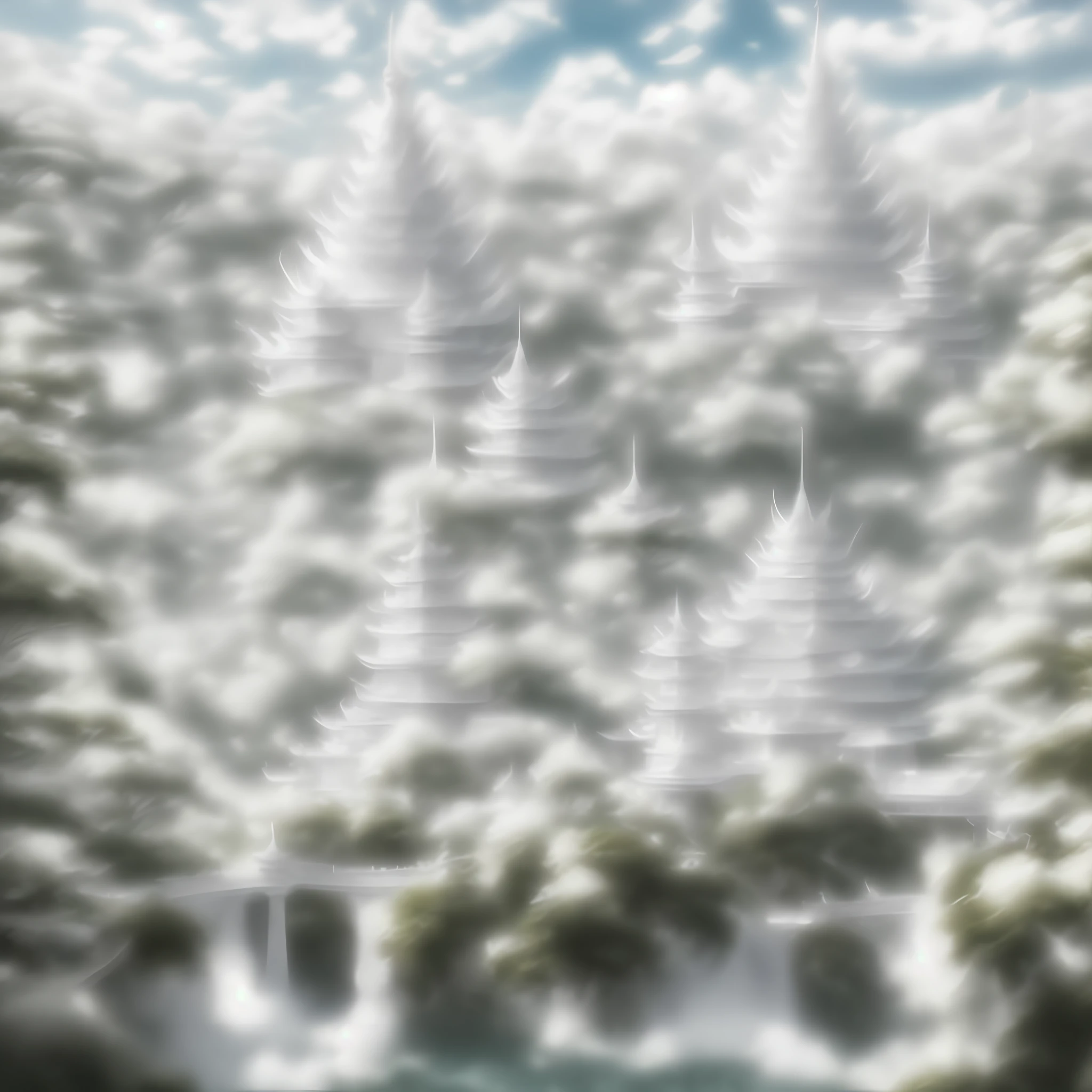 Magnificent white temple, 8k, ultra hd, anime art style