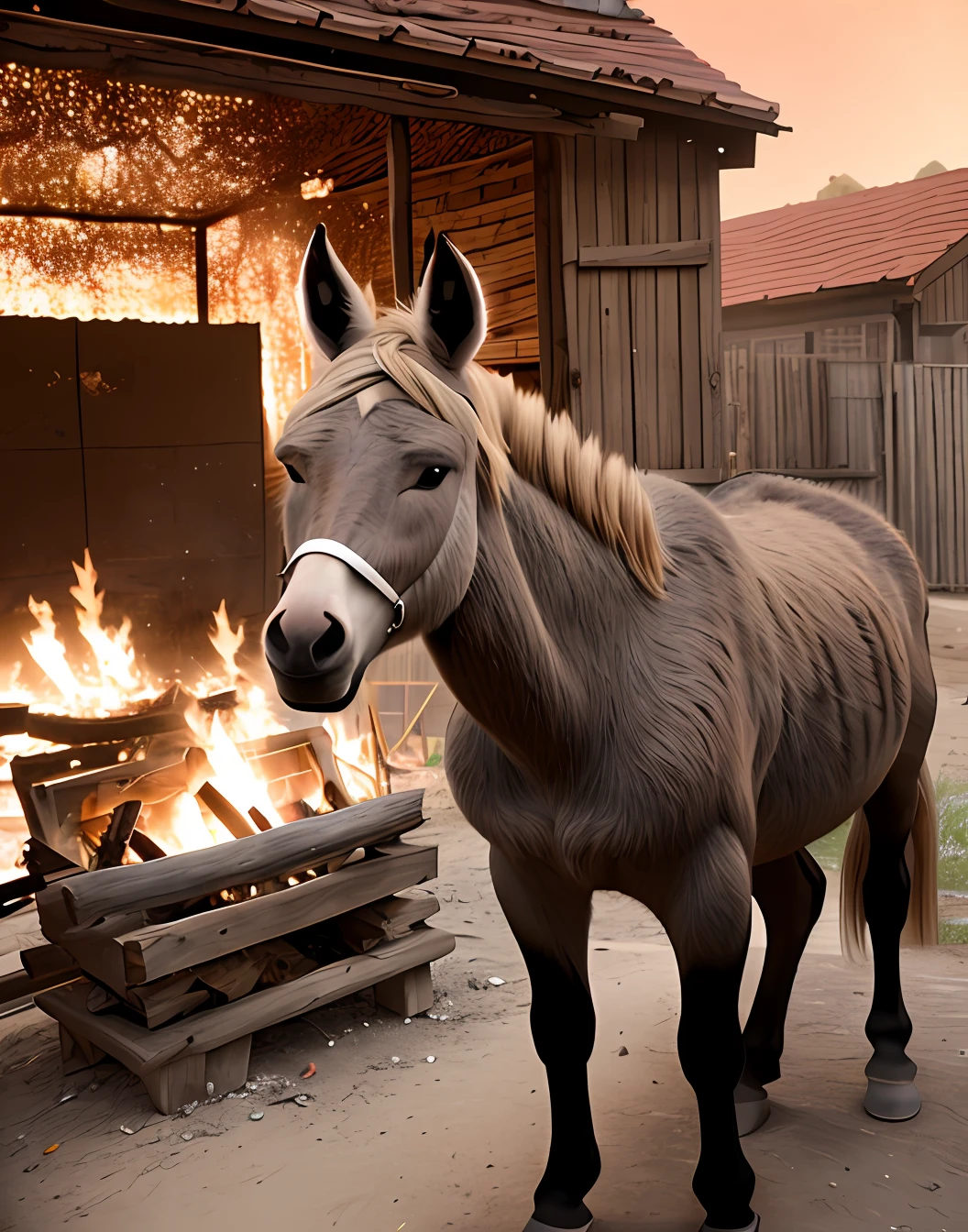 donkey meat fire