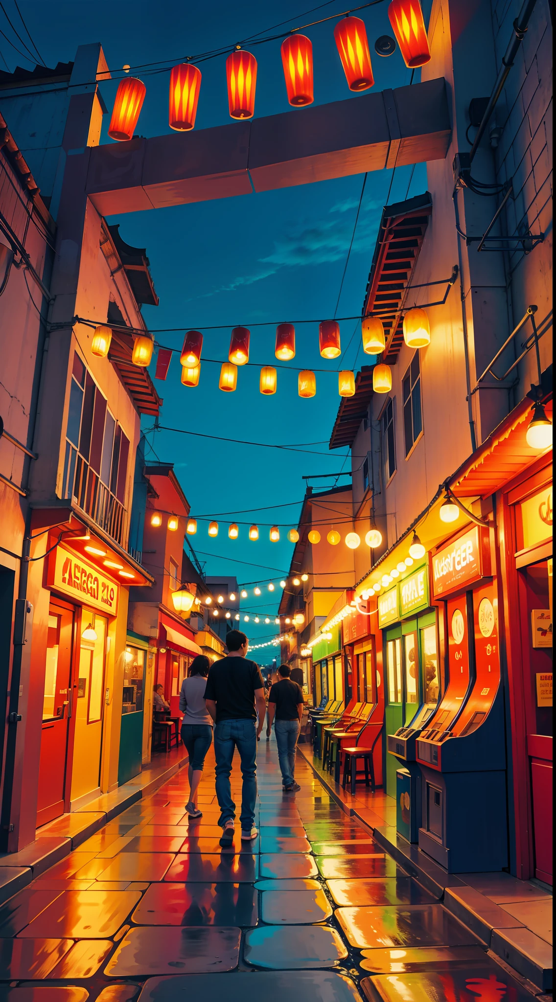 Mexican Arcades at night