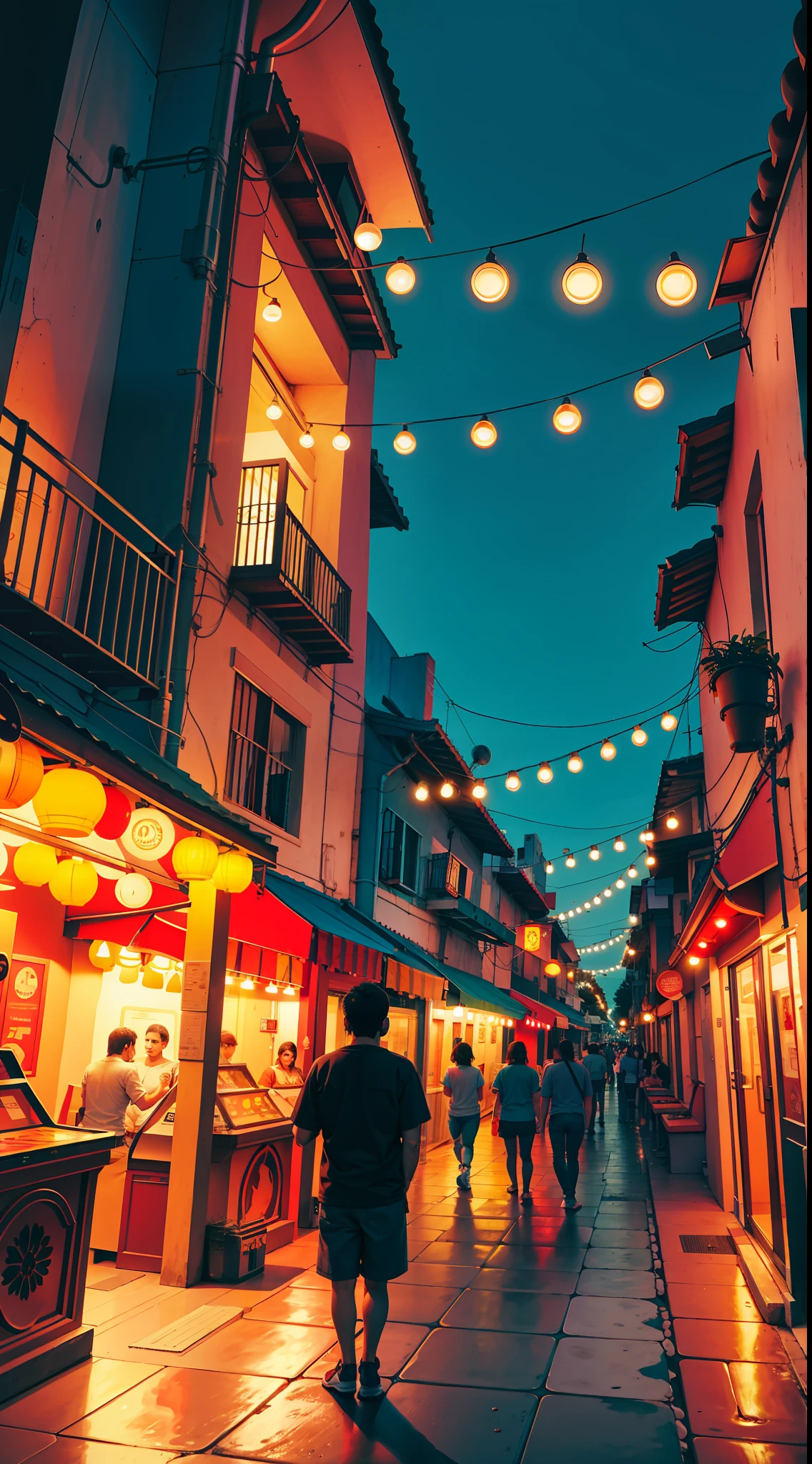 Mexican Arcades at night