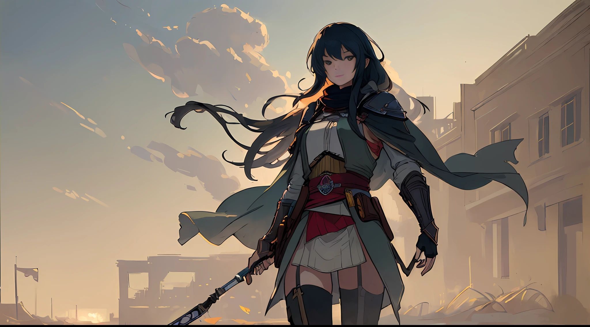 (((8k, best quality, masterpiece:1.4)))), high quality, best illustration, ultra high resolution, ultra-detailed, illustration, (extremely wide shot), (((solo))), an assassin of Assassin's Creed Mirage, in Baghdad, 19th century, action scene, best brightness, crowd, deformed clouds, (male anatomy), soft light, setting with dust in the visible air, leaves in the wind, intricate details.