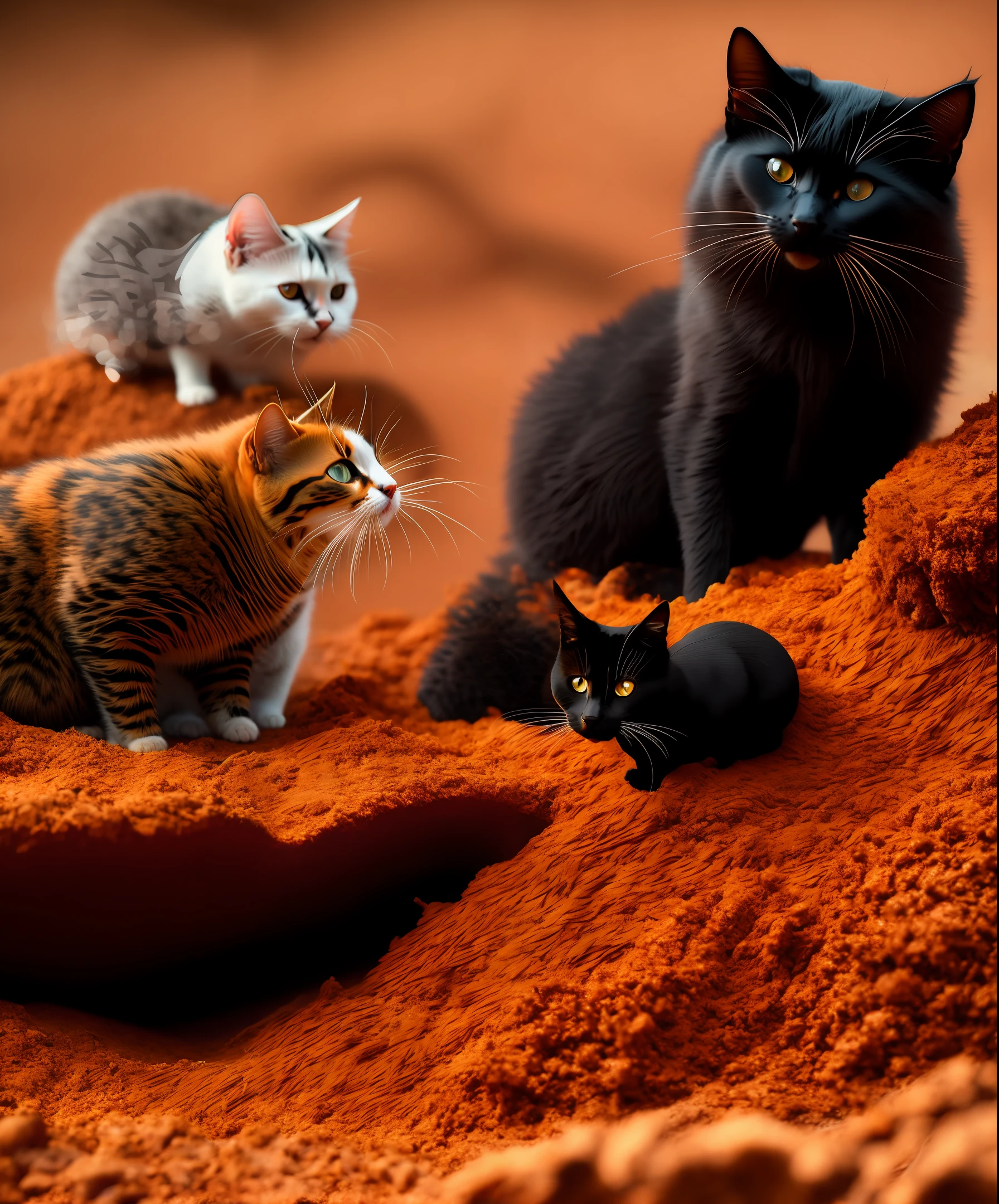 Anthill and cat