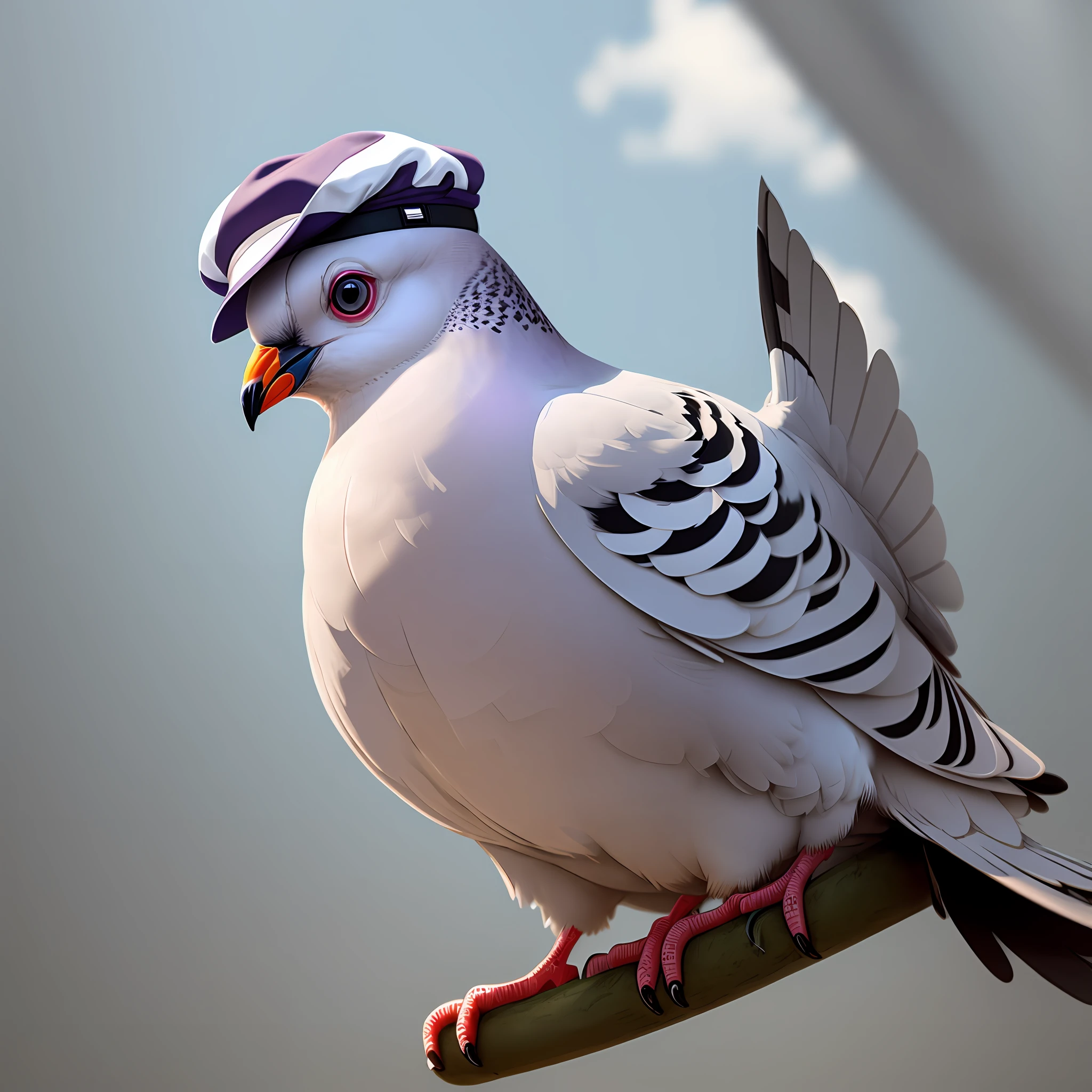 Pigeon with cap