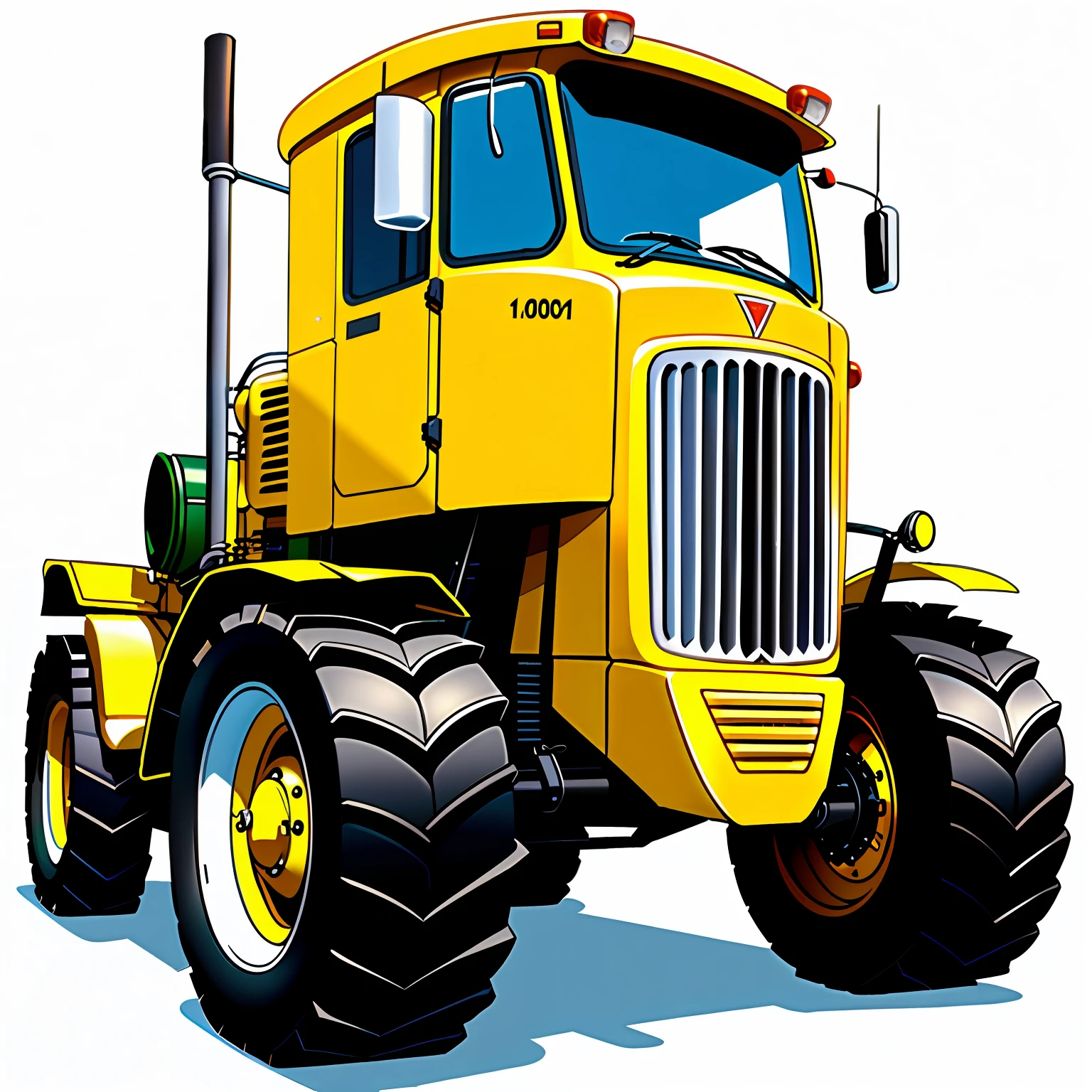 cartoon tractor isolated on a white background