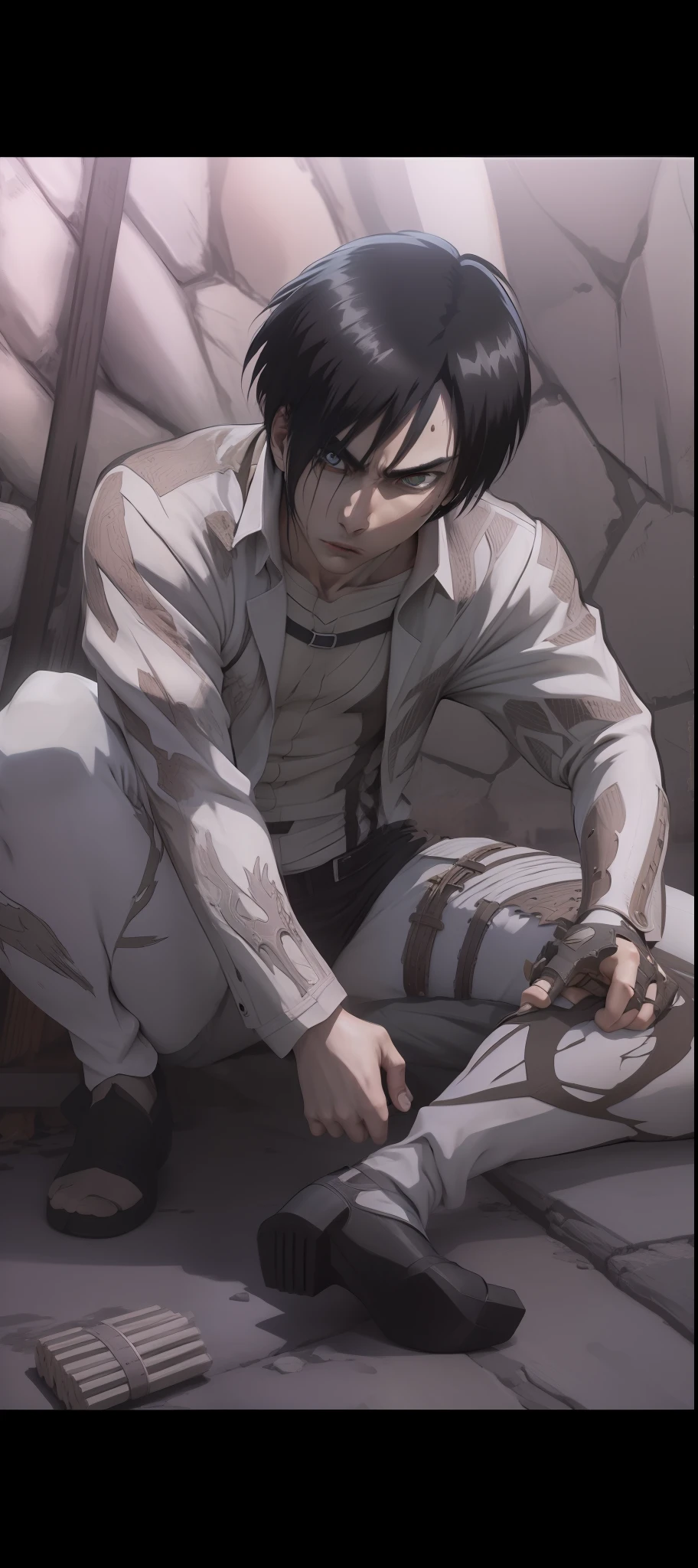 Eren Jaeger, wit style, obra maestra, high quality