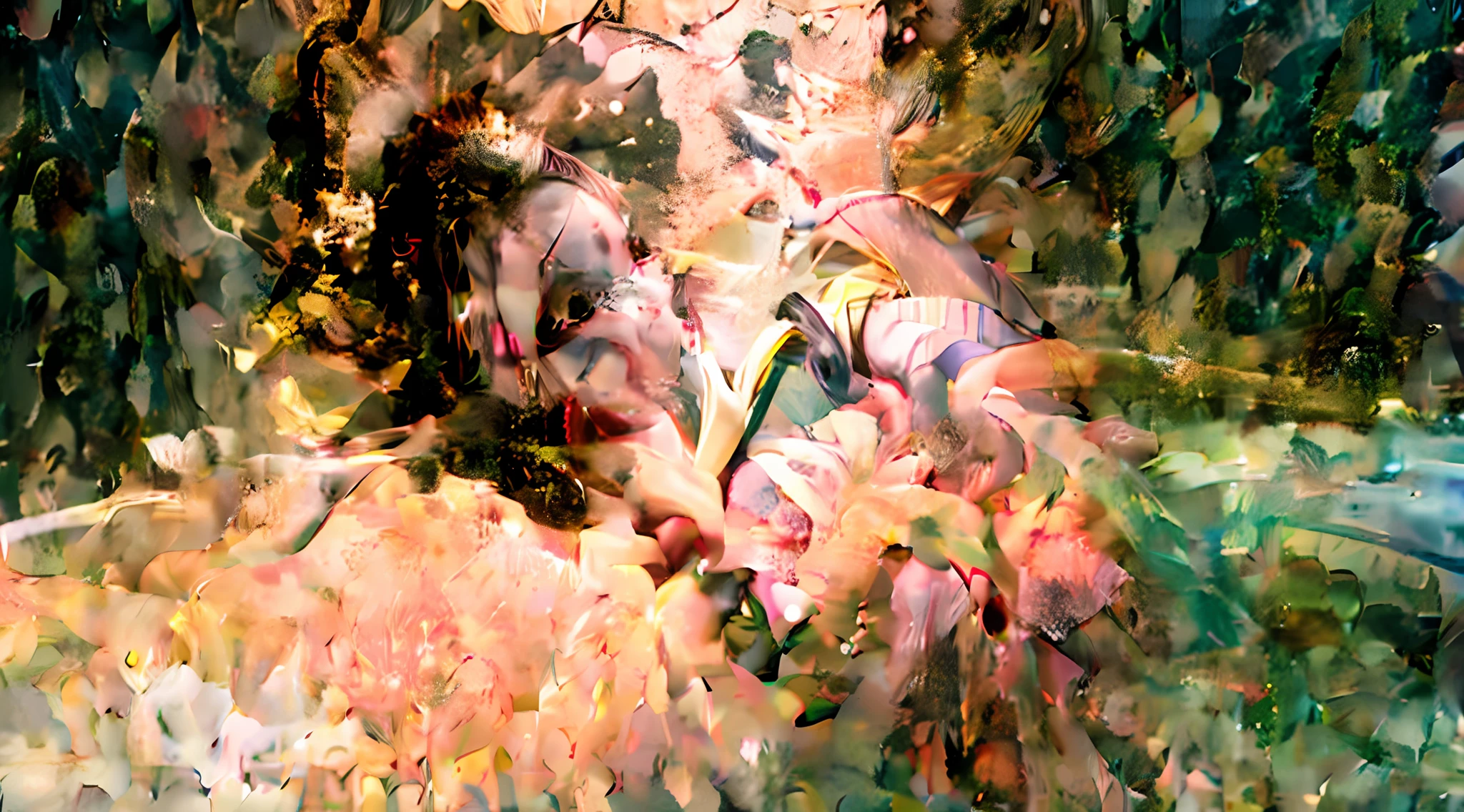 A girl, suspended in mid-air