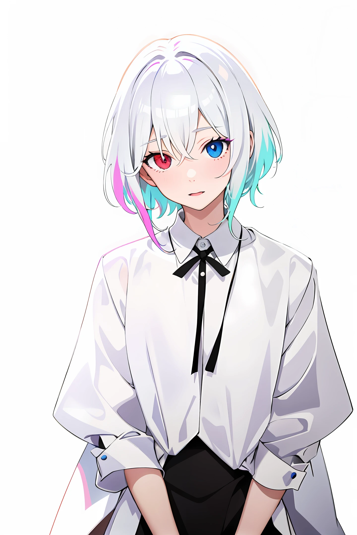 Albino with heterochromia anime