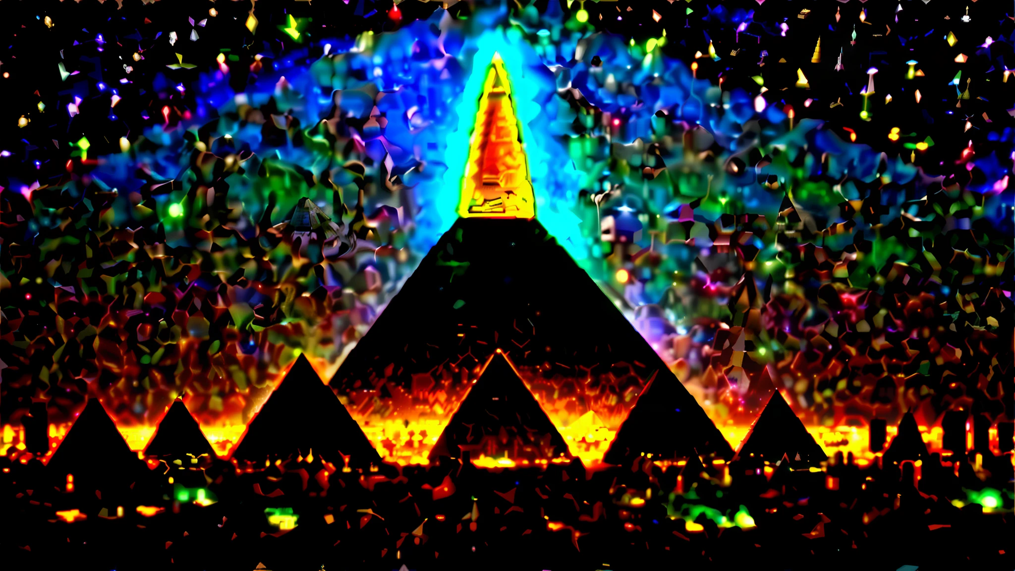 alien city with pyramids and  obelisk in the center of a futuristic egyptian megacity, beautiful advanced necrobotic pyramids, night time, starry sky::7