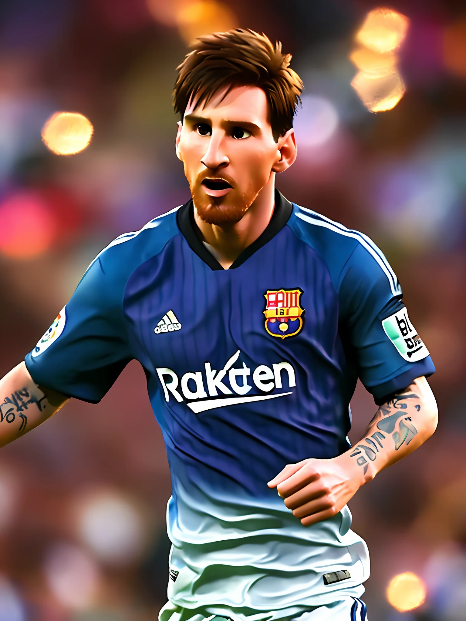 Lionel Messi, (pixar style) (masterpiece:1.2) (bokeh) (best quality) (detailed skin) (detailed texture) (8k) (claymation) (cinematic lighting) (sharp focus