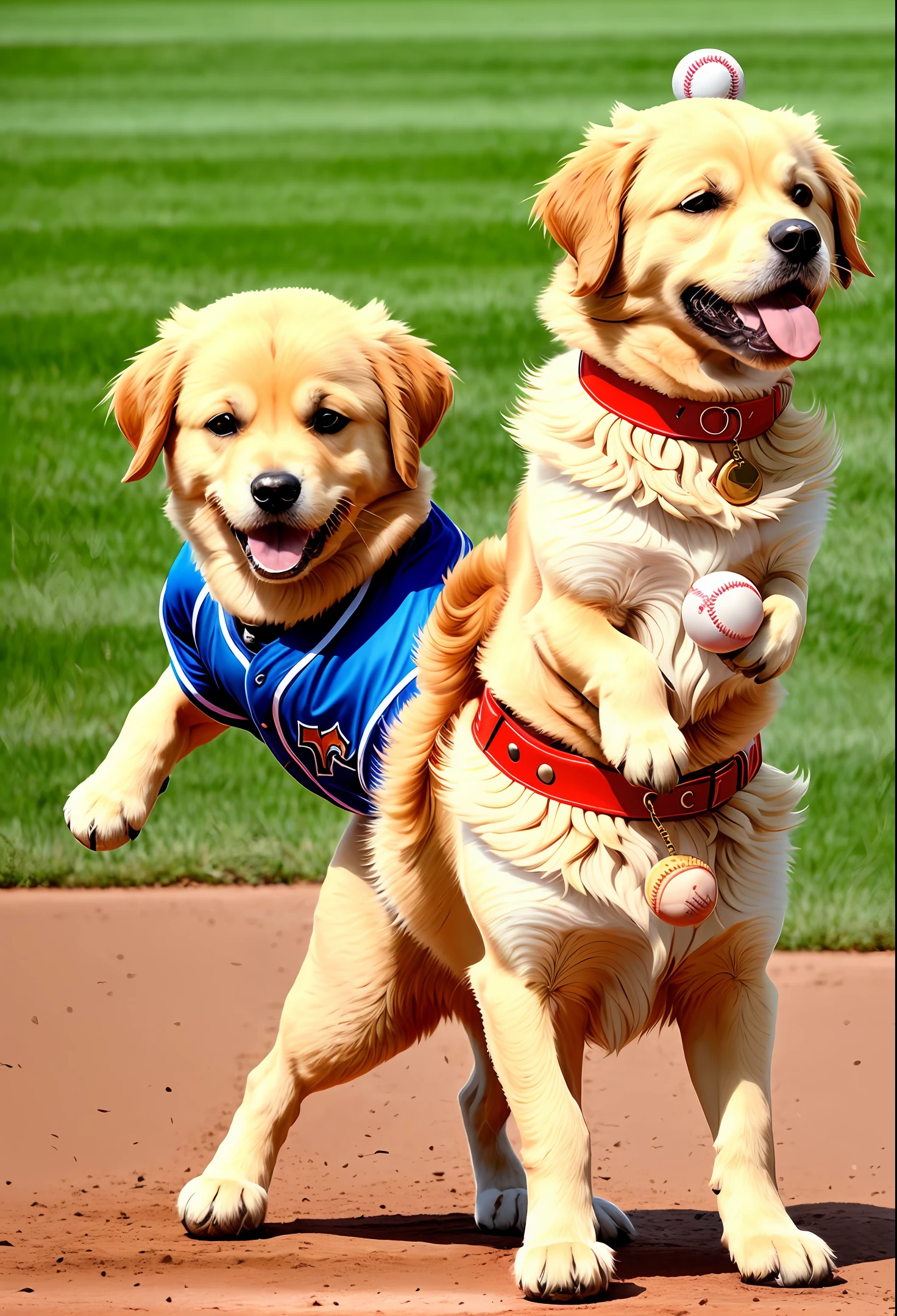 Golden Dog plays baseball.