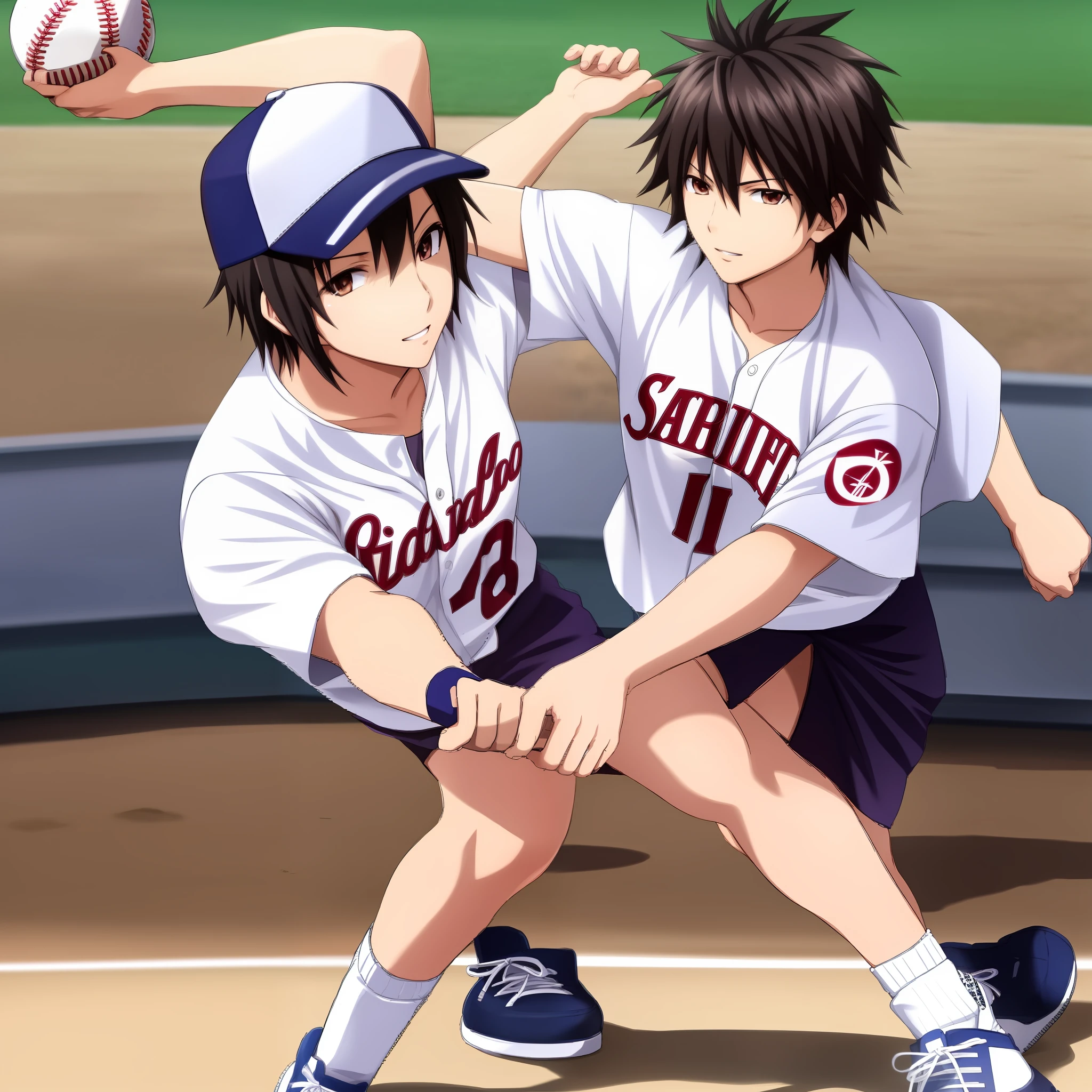 Hibari plays baseball pitcher position.