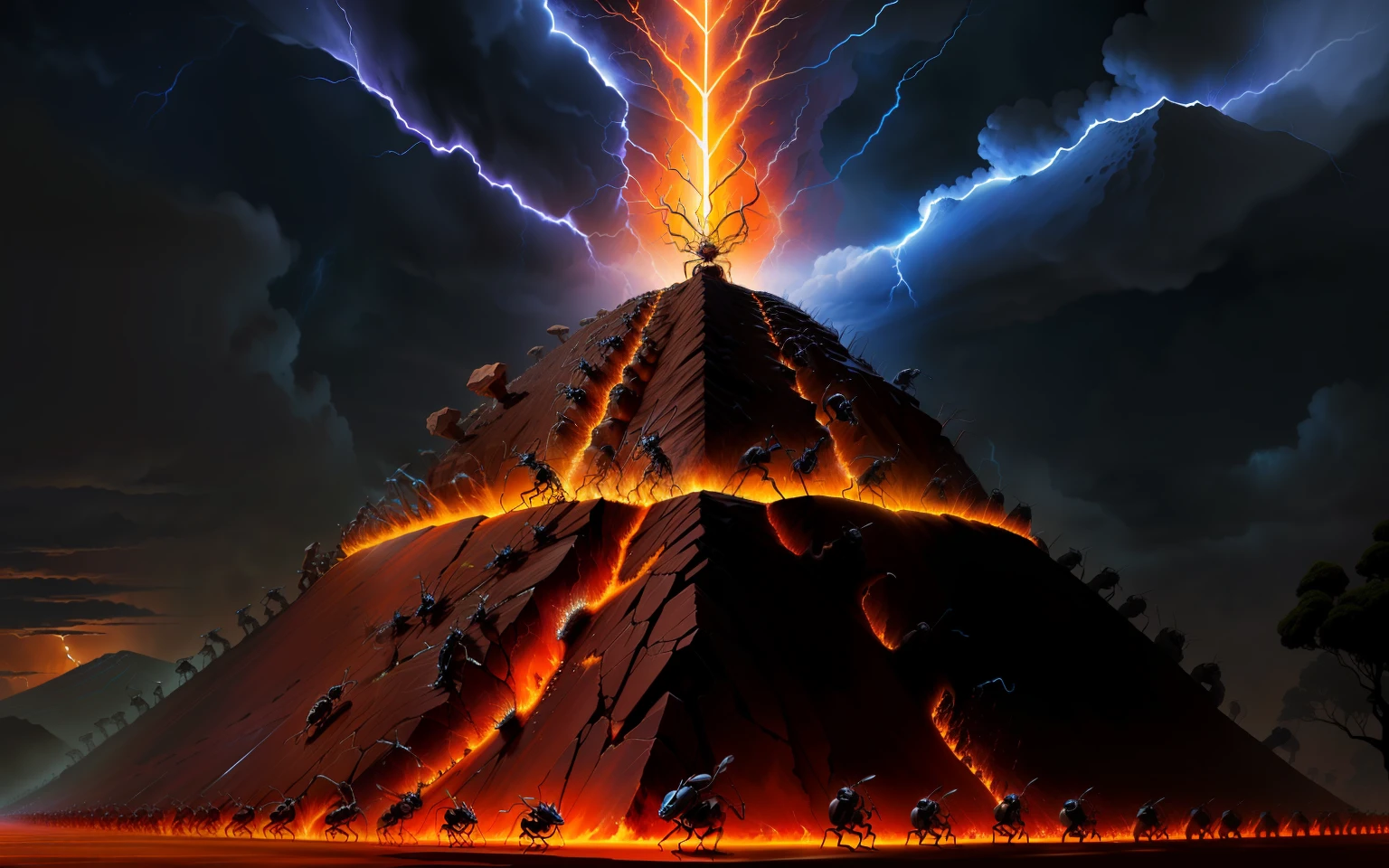 ant on anthill strong made lava stand up thunder