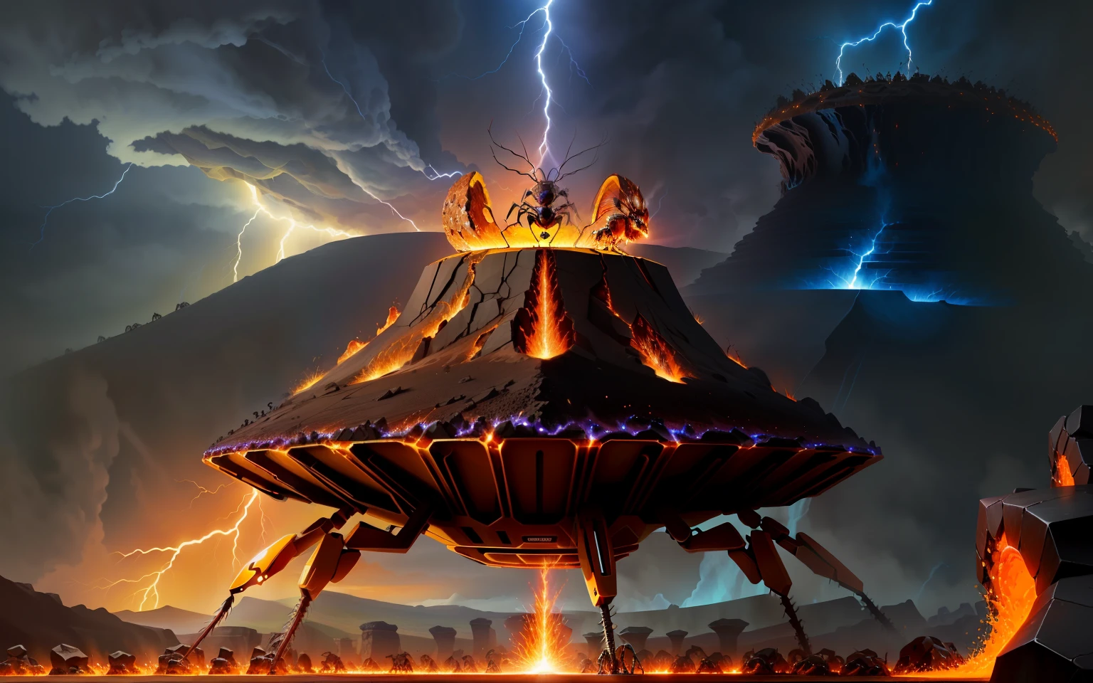 ant on anthill strong made lava stand up thunder