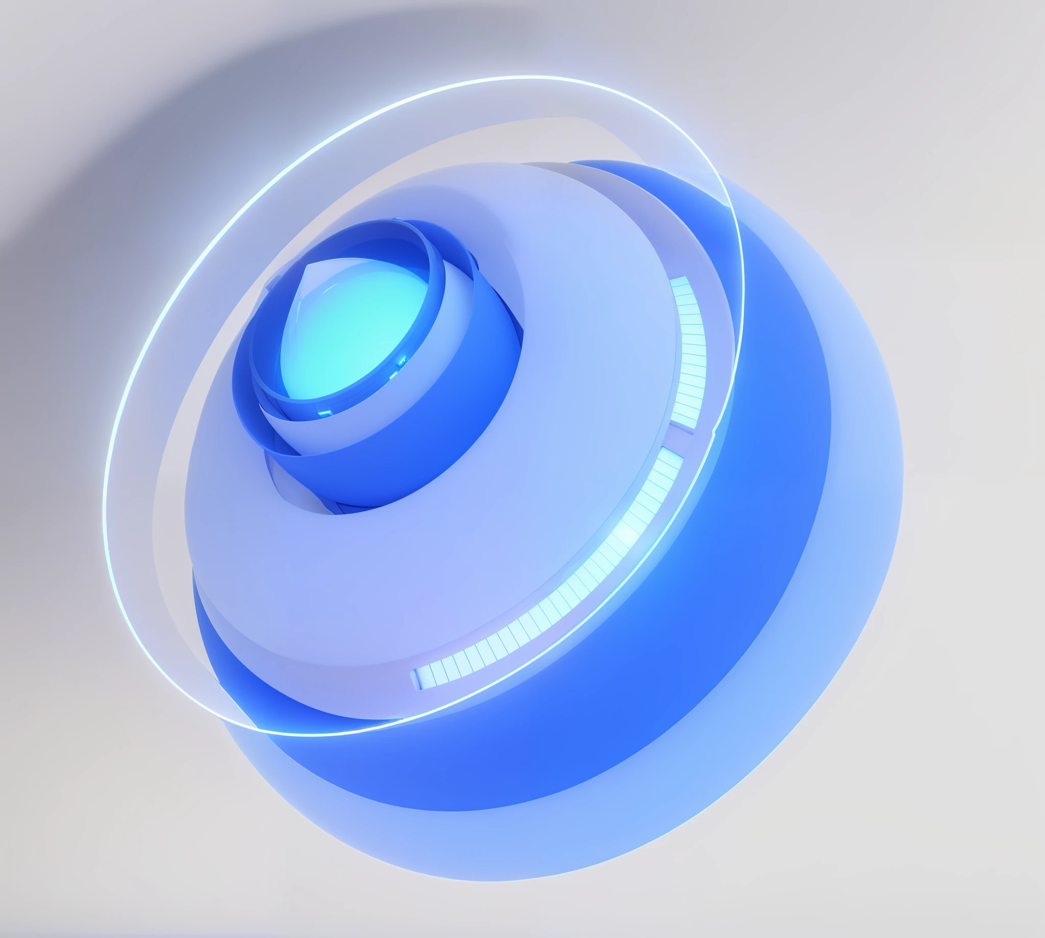 there is a blue object with a circular design on it, computer generated, depicted as a 3 d render, cinema 4d bright light render, c 4 d style, raytraced highlights, hibernation capsule close-up, animation style render, cryogenic pods, volumetric lighting futuristic, blueshift render, cinema 4d multi-pass ray traced