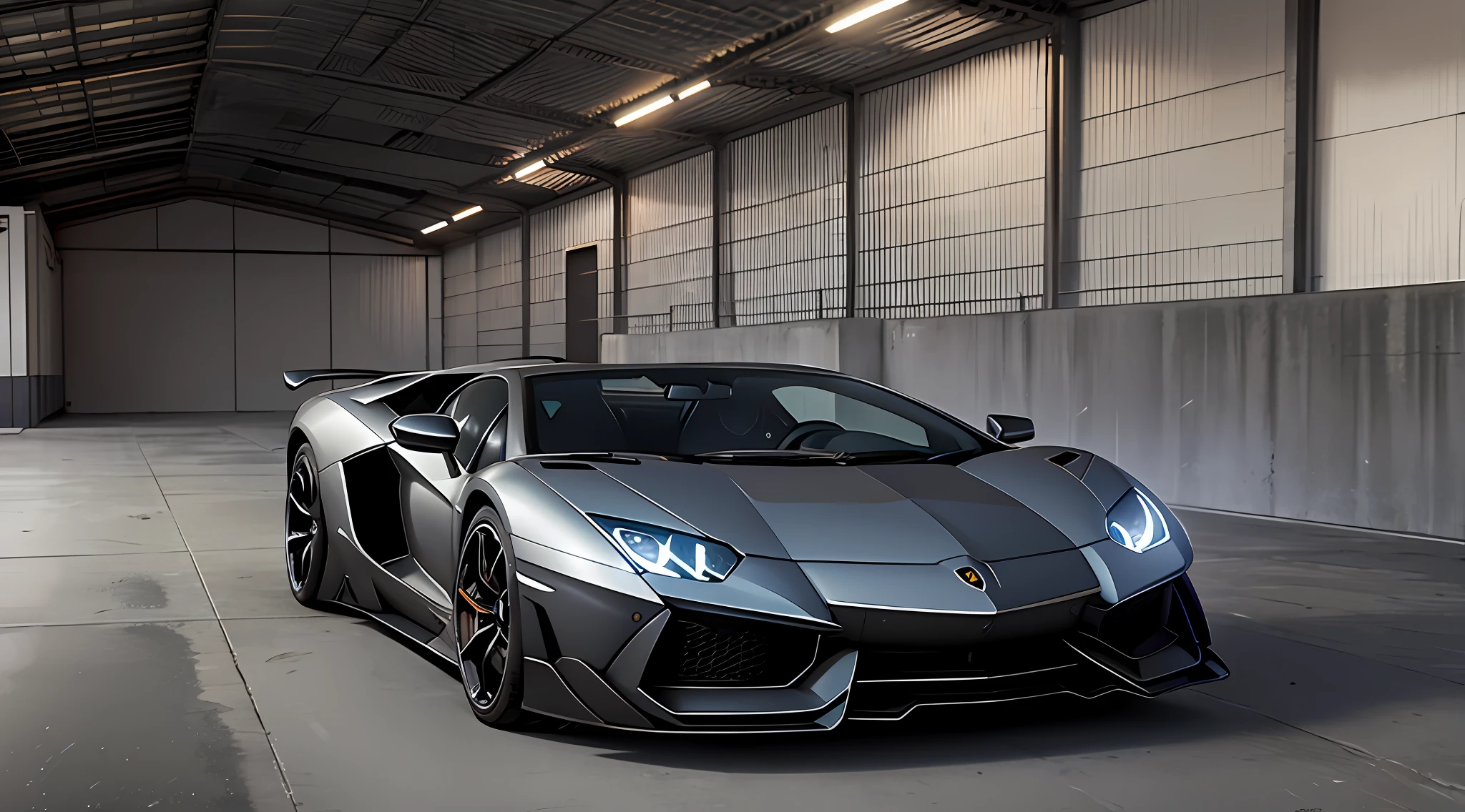 Lamborghini Aventador roadster convertible forgotten in old dusty barn