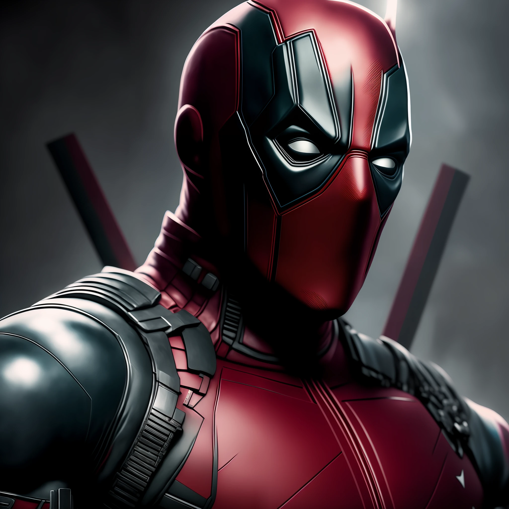 Realistic deadpool portrait, seamless, epic, cinematic, intricate details, award-winning, excellent lighting, shading, high quality, detailed