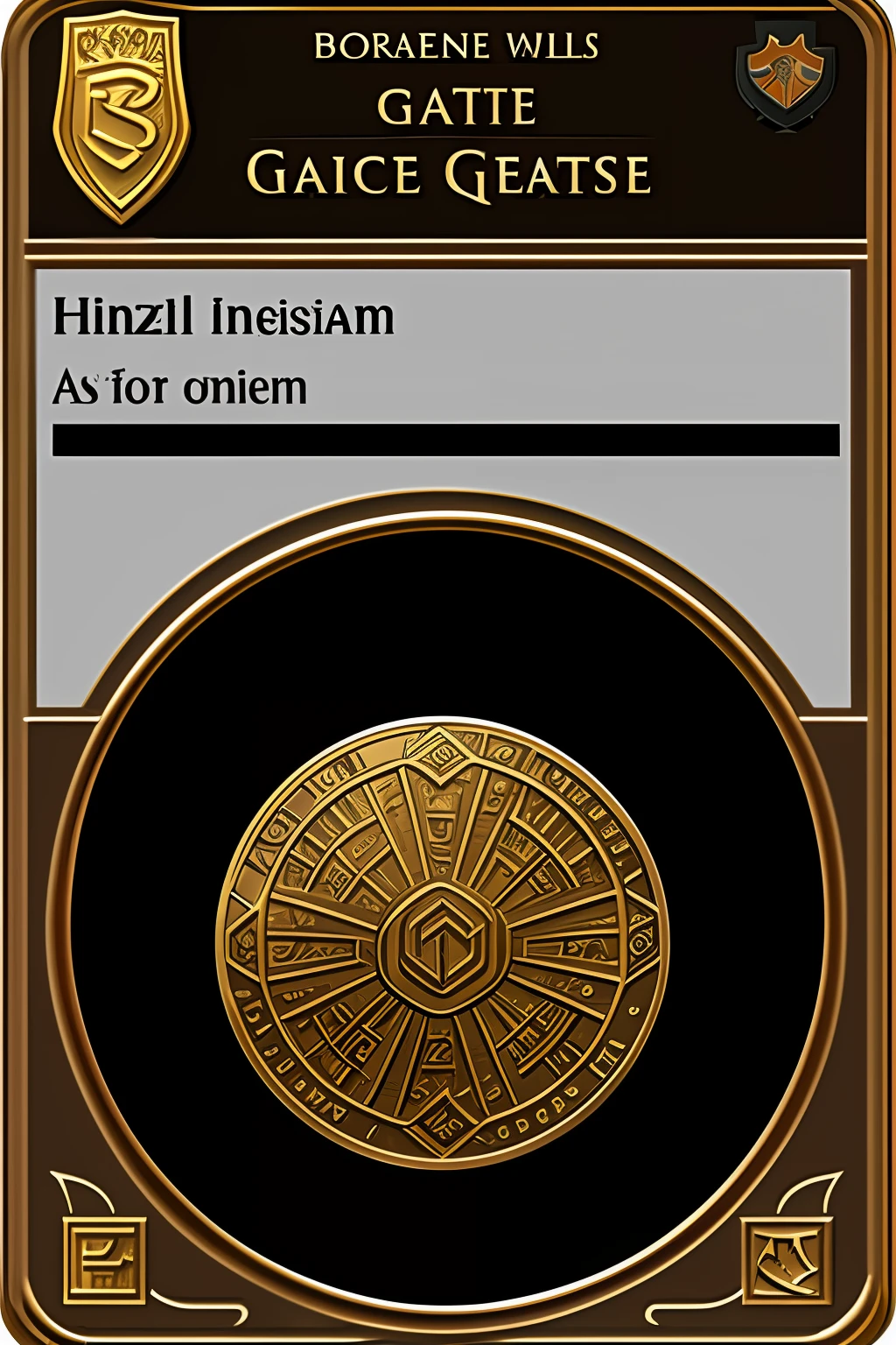 Bronze token with a guard character on it