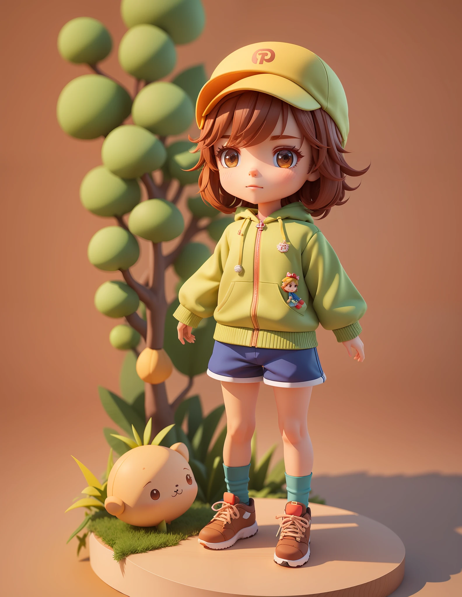 This is a very cute one wearing a cap, wearing a tracksuit, detailed presentation with 3D rendering technology, and digital art stylized expression. render a cute 3D anime boy,
Stylized rendering, with the simultaneous appearance of a cute ceramic doll and a super detailed fantasy character, all presented in a stylized 3D rendering. There will also be cute images of forest creatures and digital art,
The background depicts the atmosphere of April.