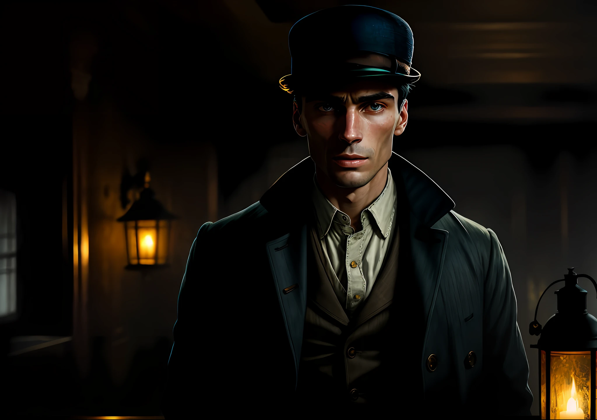 Thomas shelby next to an old boat dark photo: realistic epic, soft cinematic portrait, adobe lightroom, photographic lab, highly detailed, faded, art by greg rutkowski and artgerm ,neutral colors: 1,2), (hdr: 1,4) , (soft colors:1.2), hyperdetailed, (artstation:1.4), cinematic, warm lights, dramatic light, (intricate details:1.1), complex background, (rutkowski:0.66), (blue and orange:0.4)