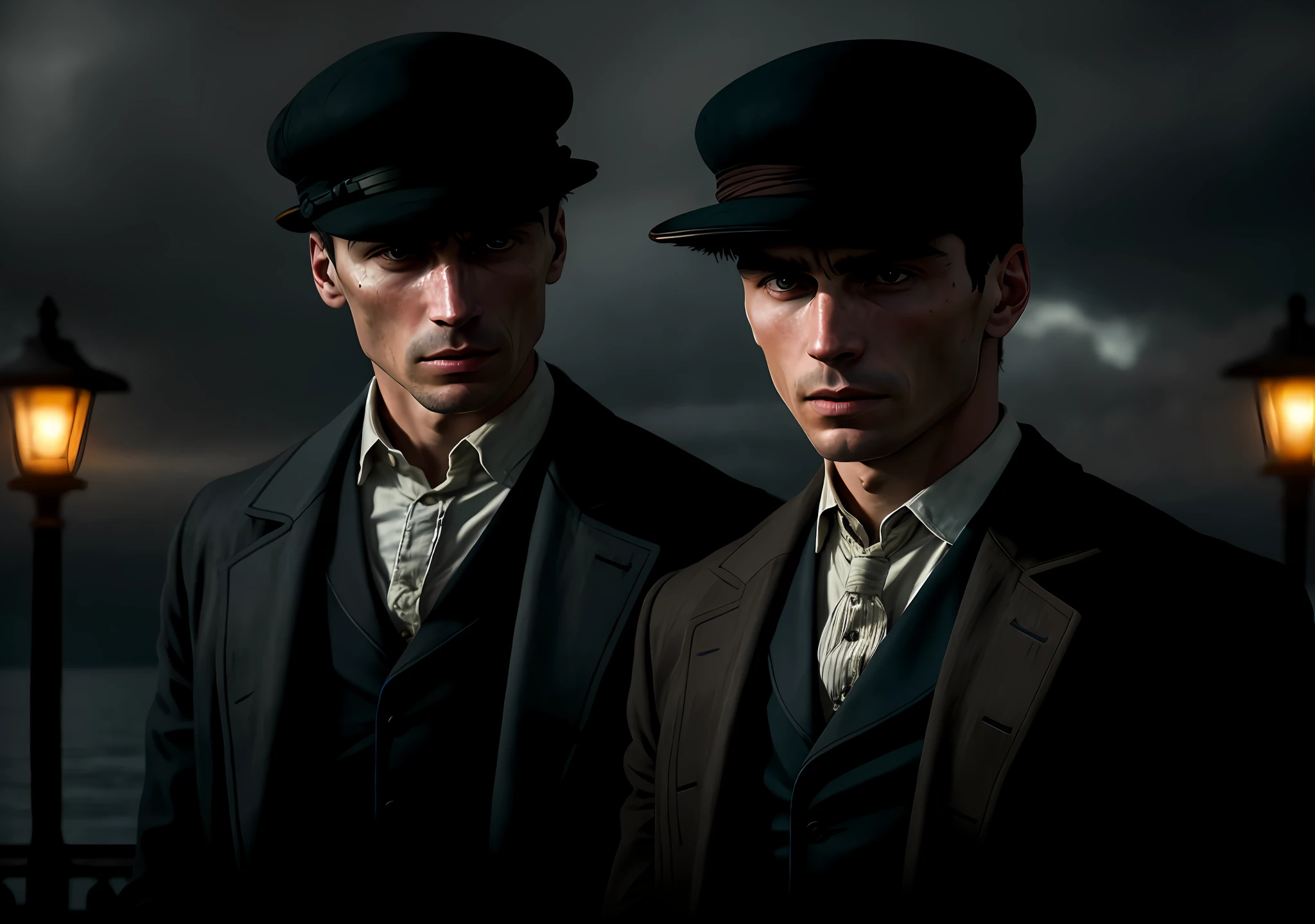 Thomas shelby alone and without a hat next to an old boat Dark photo: realistic epic, soft cinematic portrait, adobe lightroom, photographic lab, highly detailed, faded, art by greg rutkowski and artgerm ,neutral colors: 1,2), (hdr: 1,4) , (soft colors:1.2), hyperdetailed, (artstation:1.4), cinematic, warm lights, dramatic light, (intricate details:1.1), complex background, (rutkowski:0.66), (blue and orange:0.4)