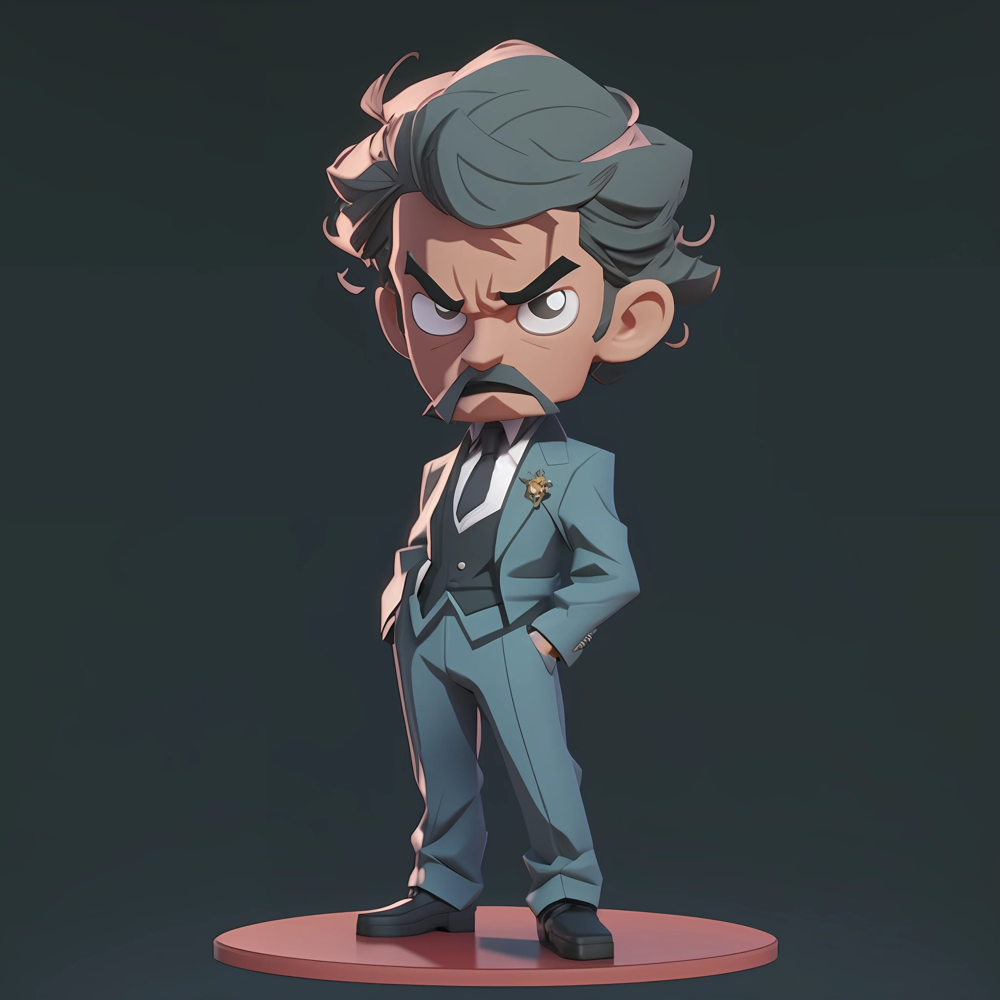 cartoon character of a man in a suit and tie standing on a pedestal, 3 d render stylized, high detail iconic character, highly detailed character, an anime nendoroid of karl marx, stylized portrait formal pose, stylized anime, stylized 3d render, a portrait of the character, 2 d illustration, 2d illustration, highly detailed character design