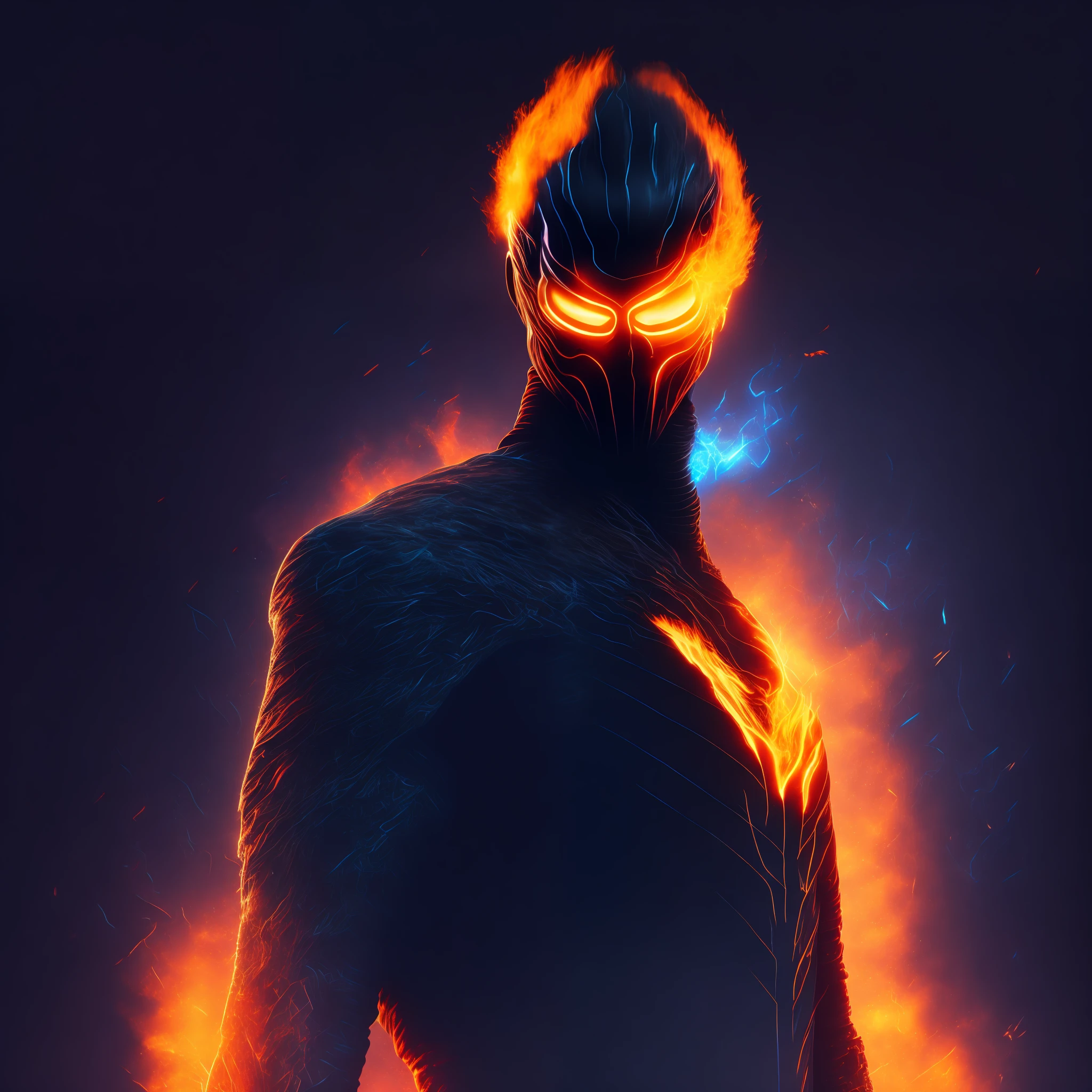 Ghost Rider, cyberpunk, 8K.